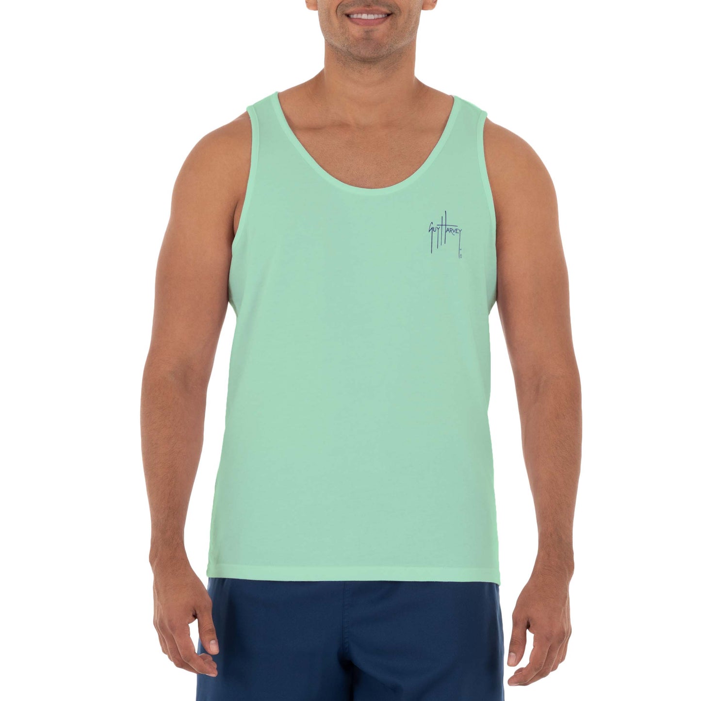 Men's Marlin Chaser Green Tank Top View 3