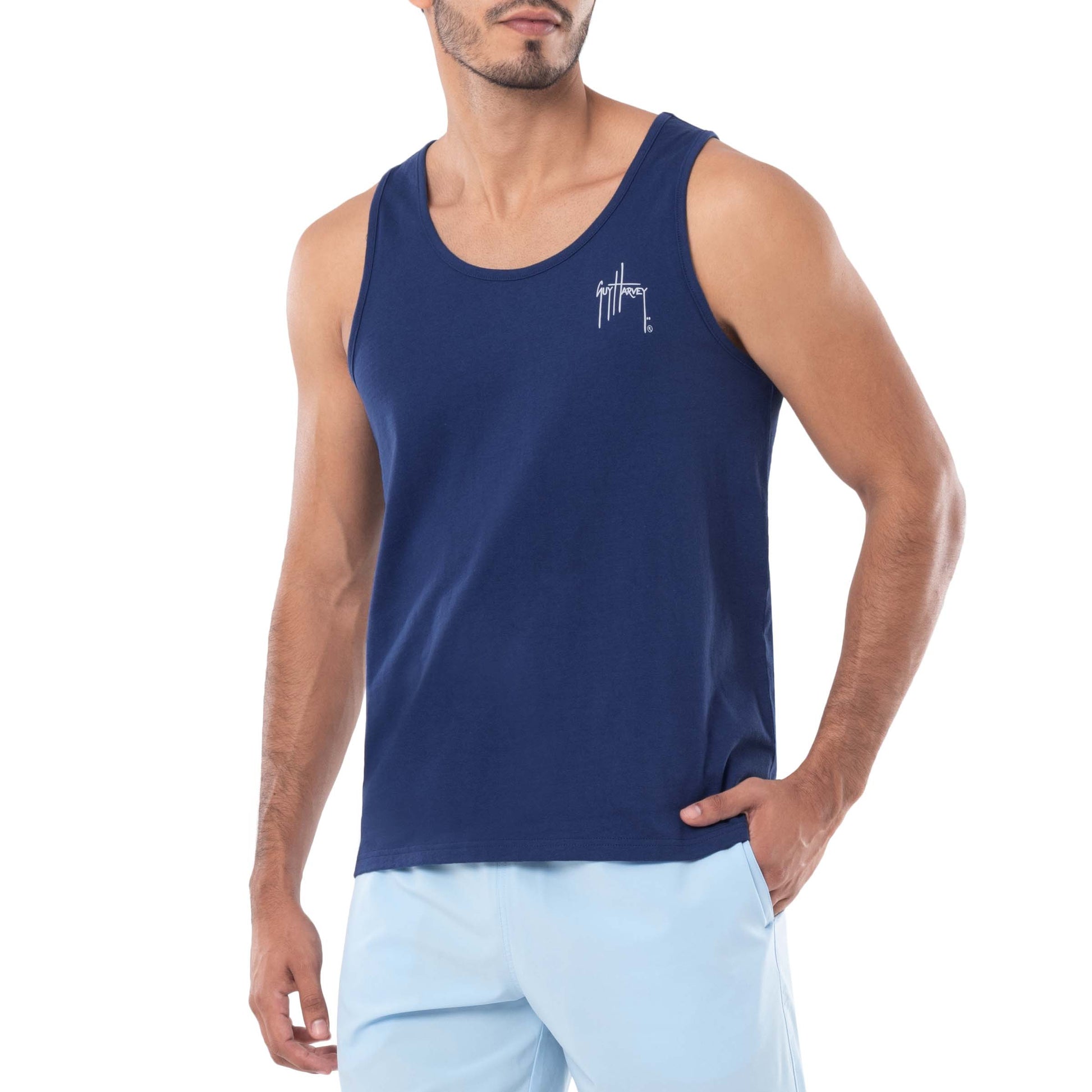Men's Proudly Southern Navy Tank Top View 7