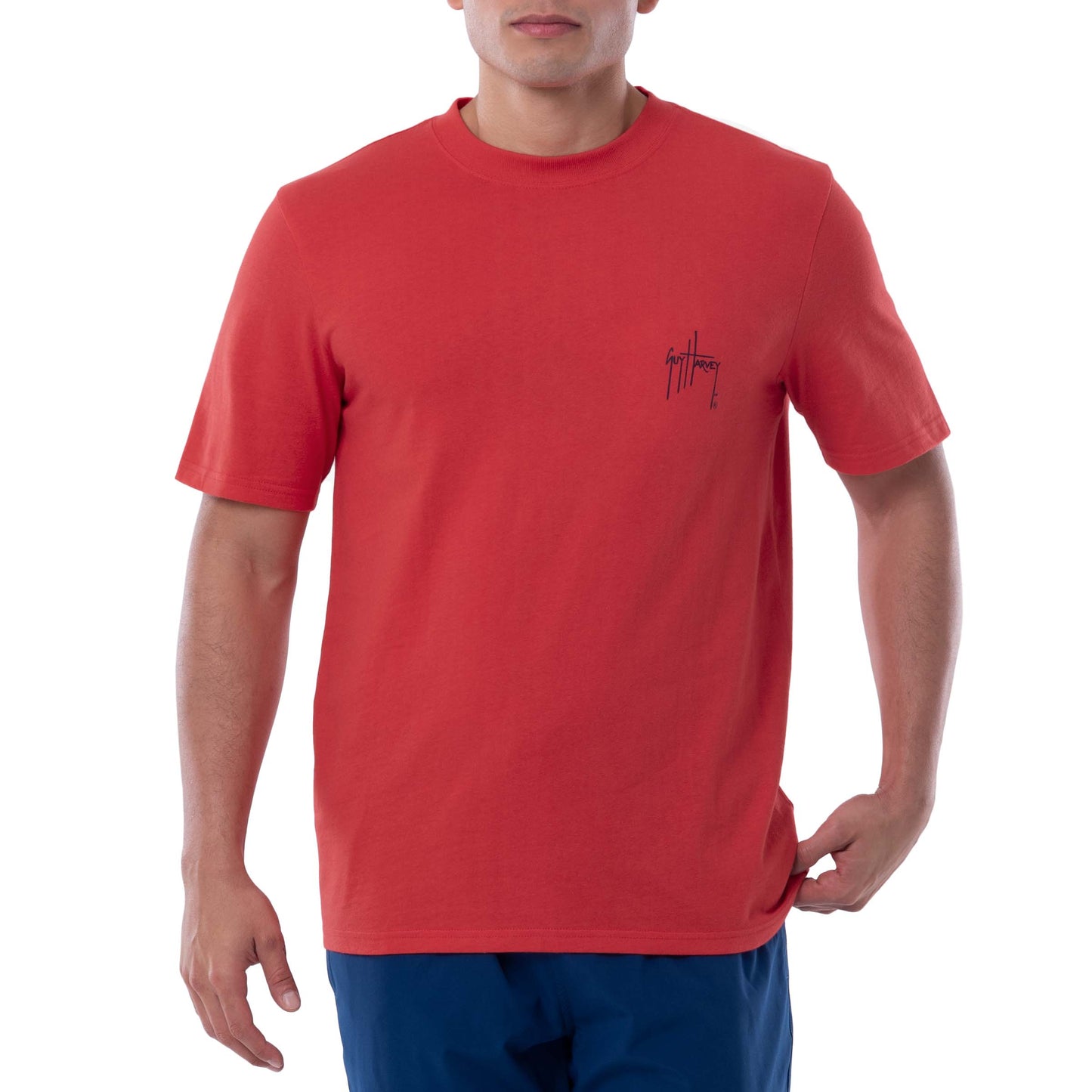 Men's Deep Blue Short Sleeve T-Shirt View 5