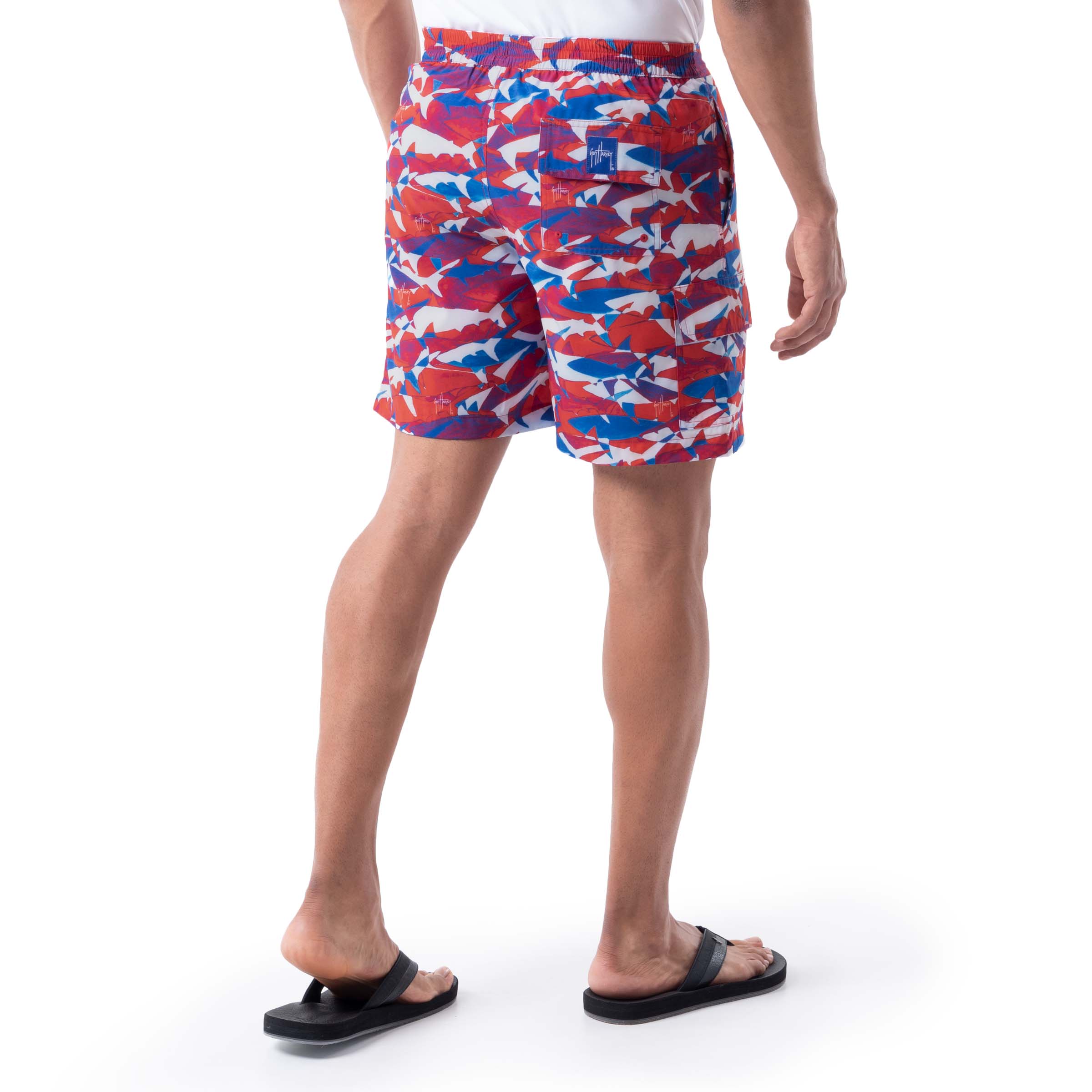 Men's USA Shark 7" Volley Swim Trunk View 3