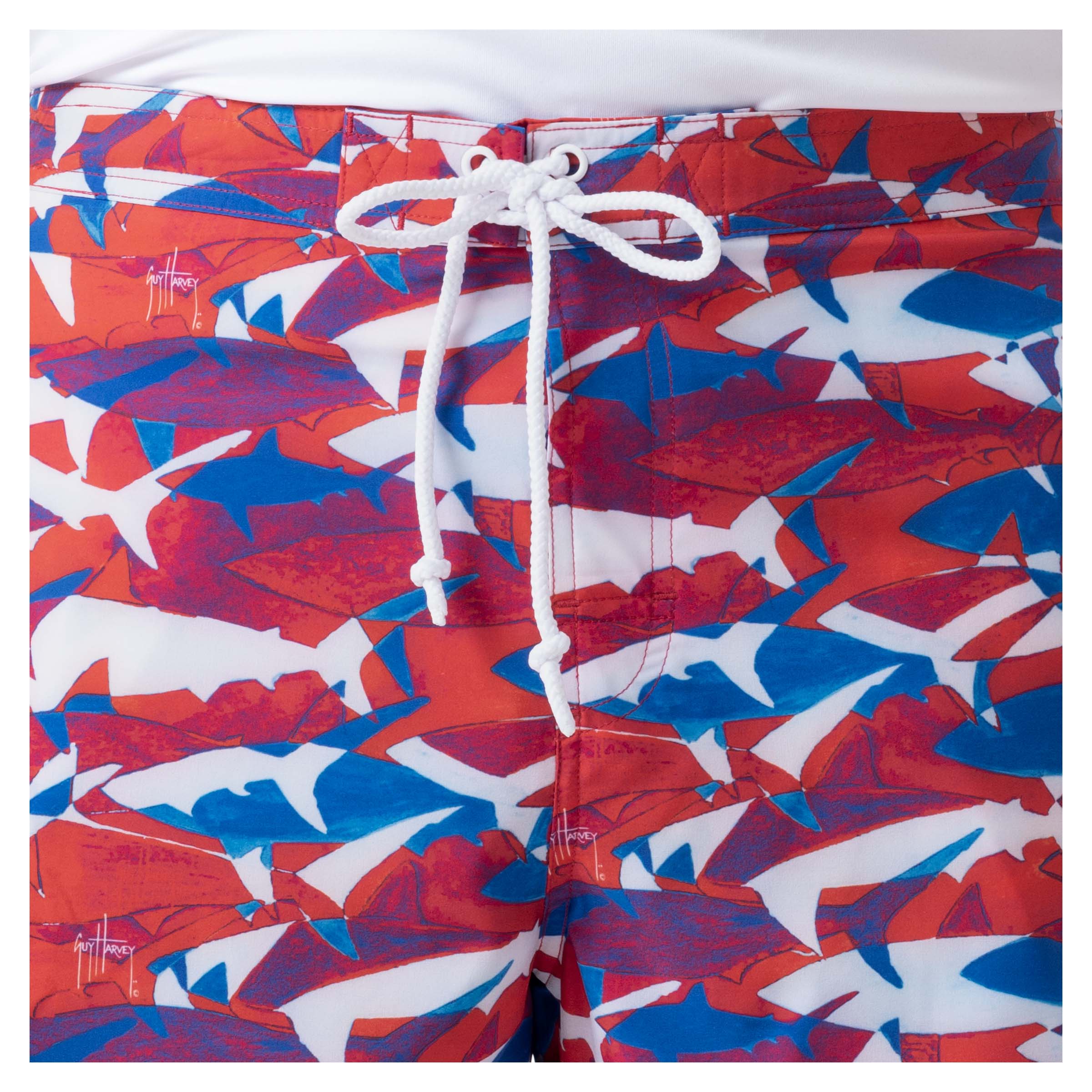 Men's USA Shark 7" Volley Swim Trunk View 4