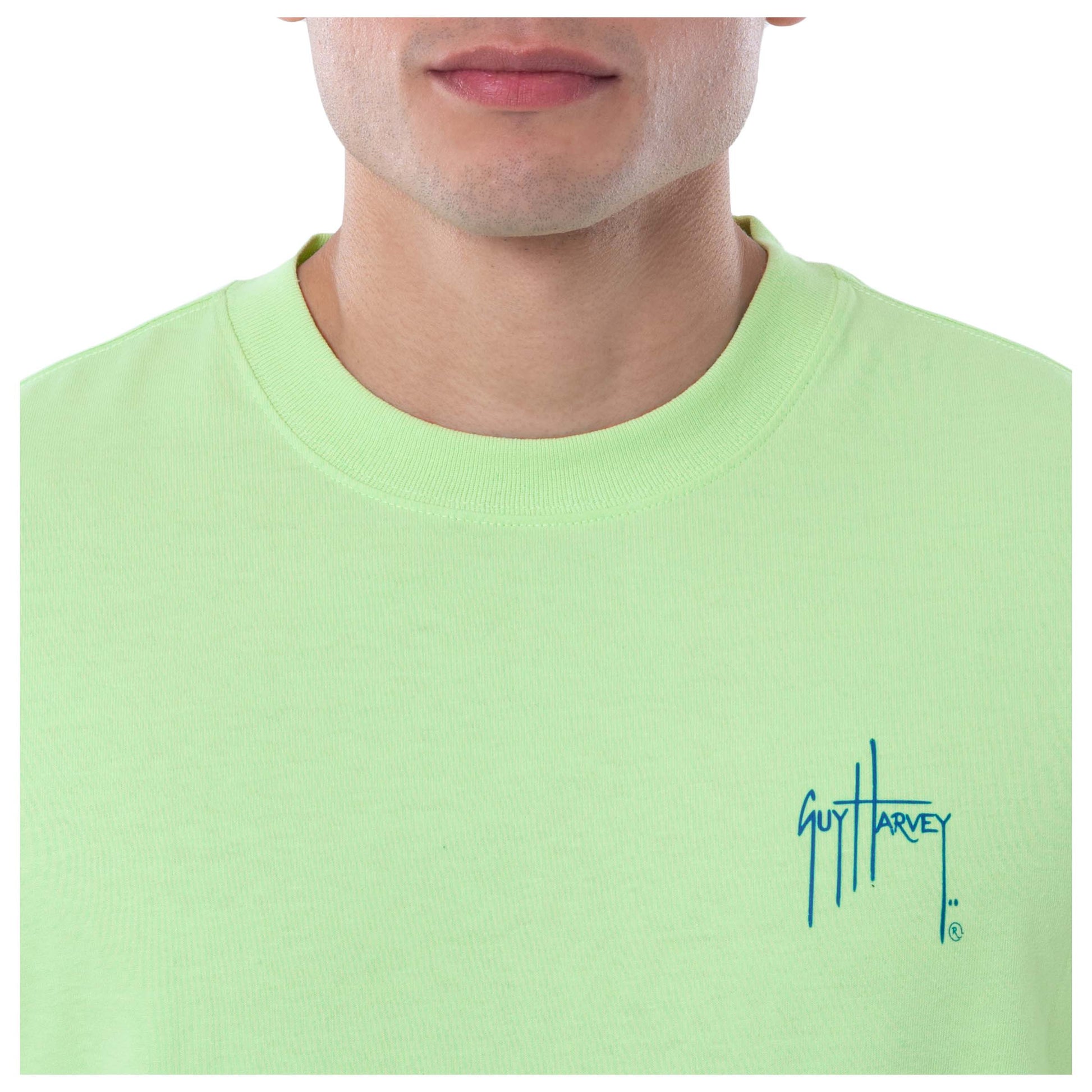 Guy Harvey | Men's Tuna Hunt Short Sleeve T-Shirt, Sport Grey Heather, Medium | 100% Cotton