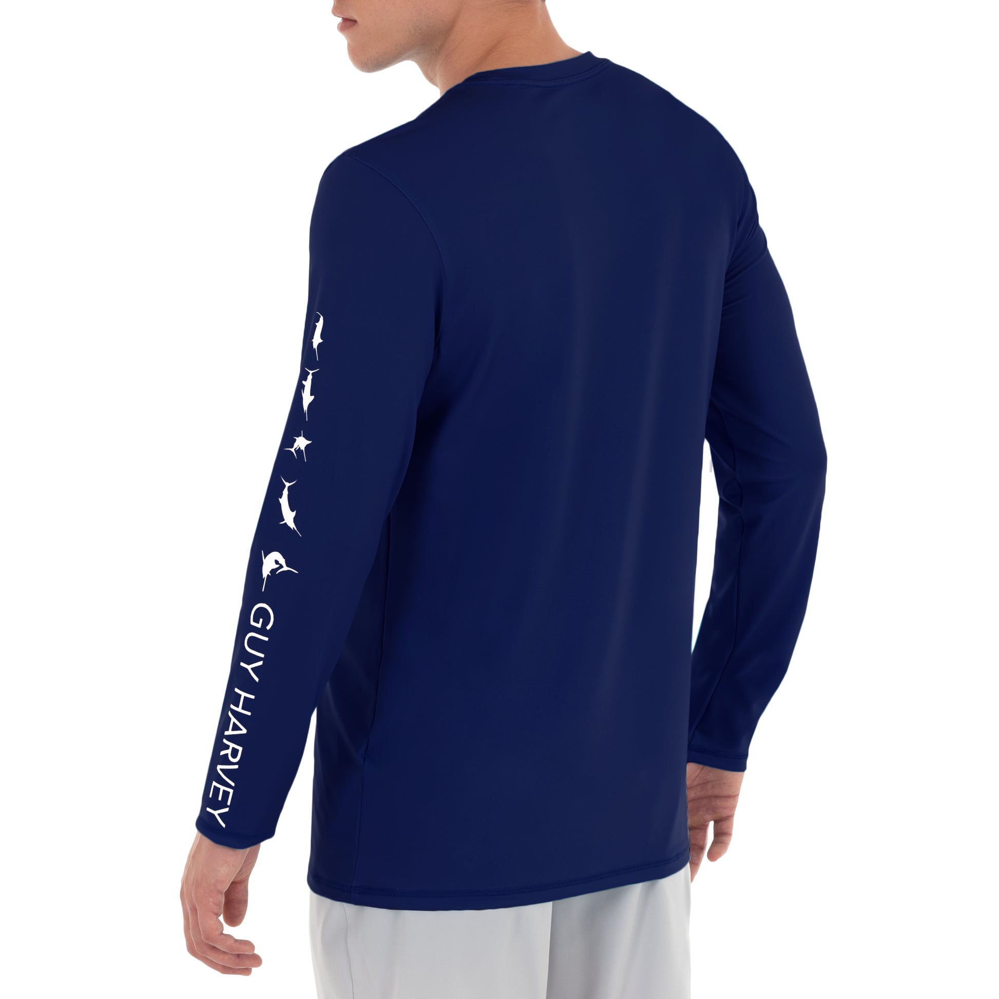 Men's Core Solid Long Sleeve Sun Protection Navy Shirt