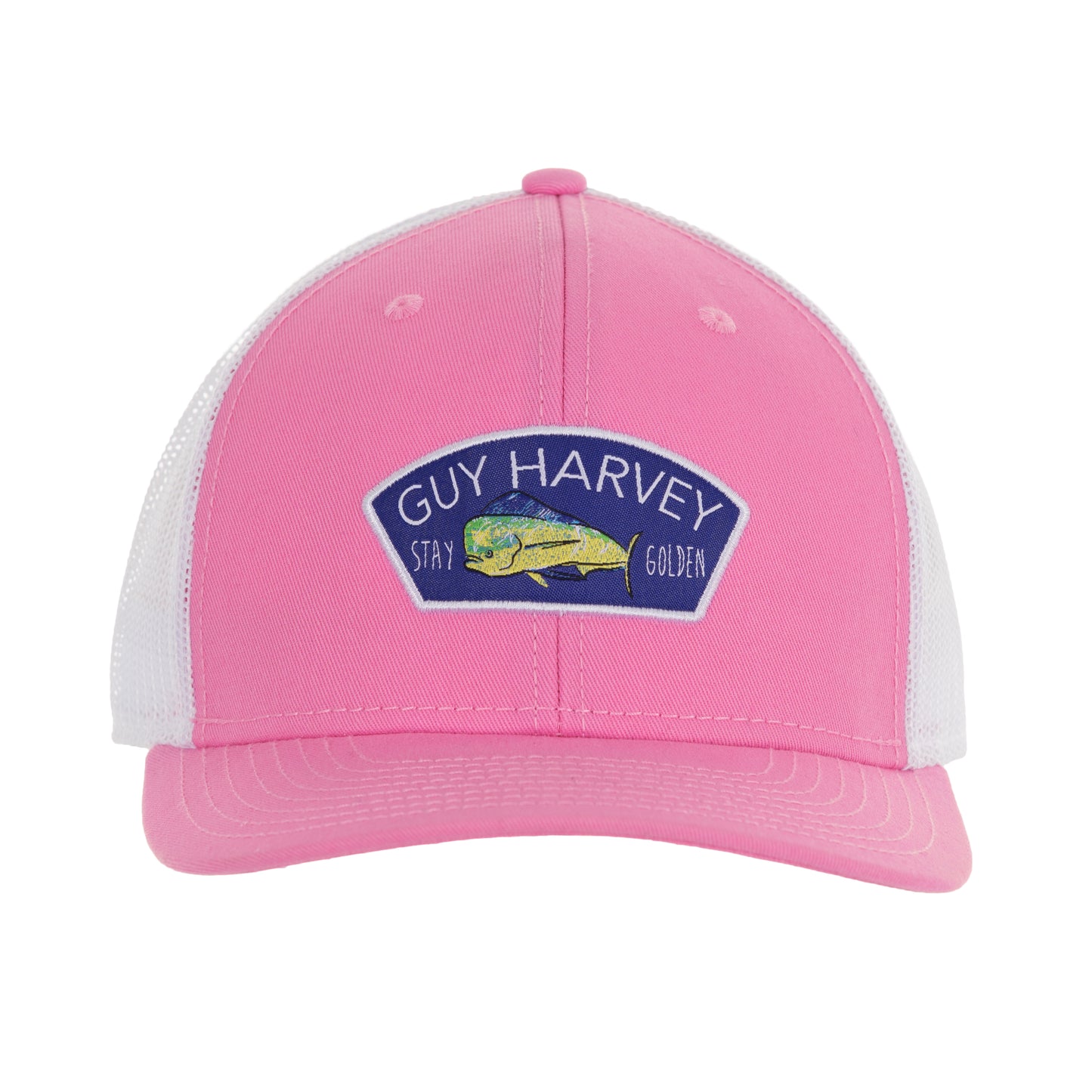 Ladies Pink Stay Golden Mesh Trucker Hat View 3