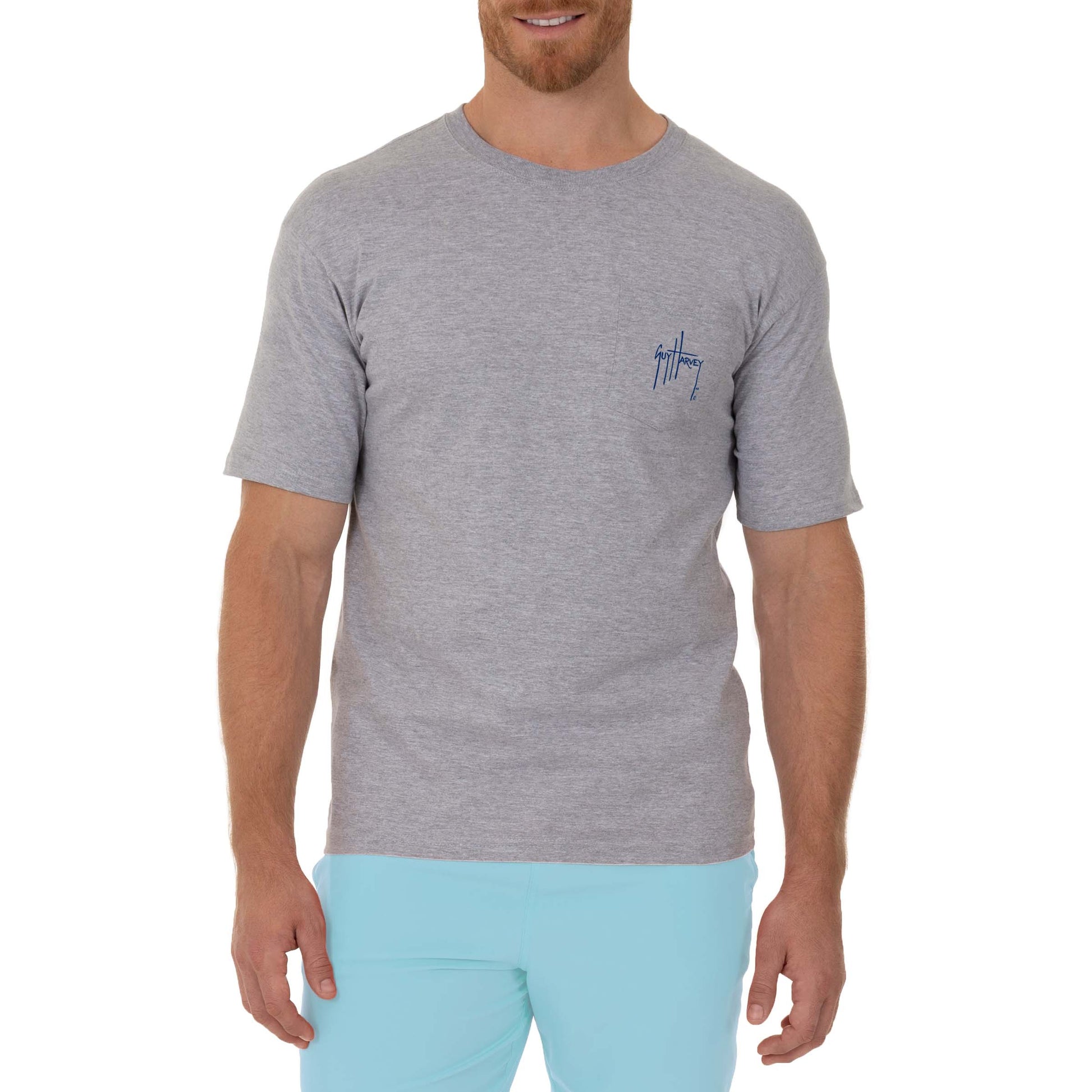 Men's Bass Circle Realtree Grey Short Sleeve Pocket T-Shirt – Guy