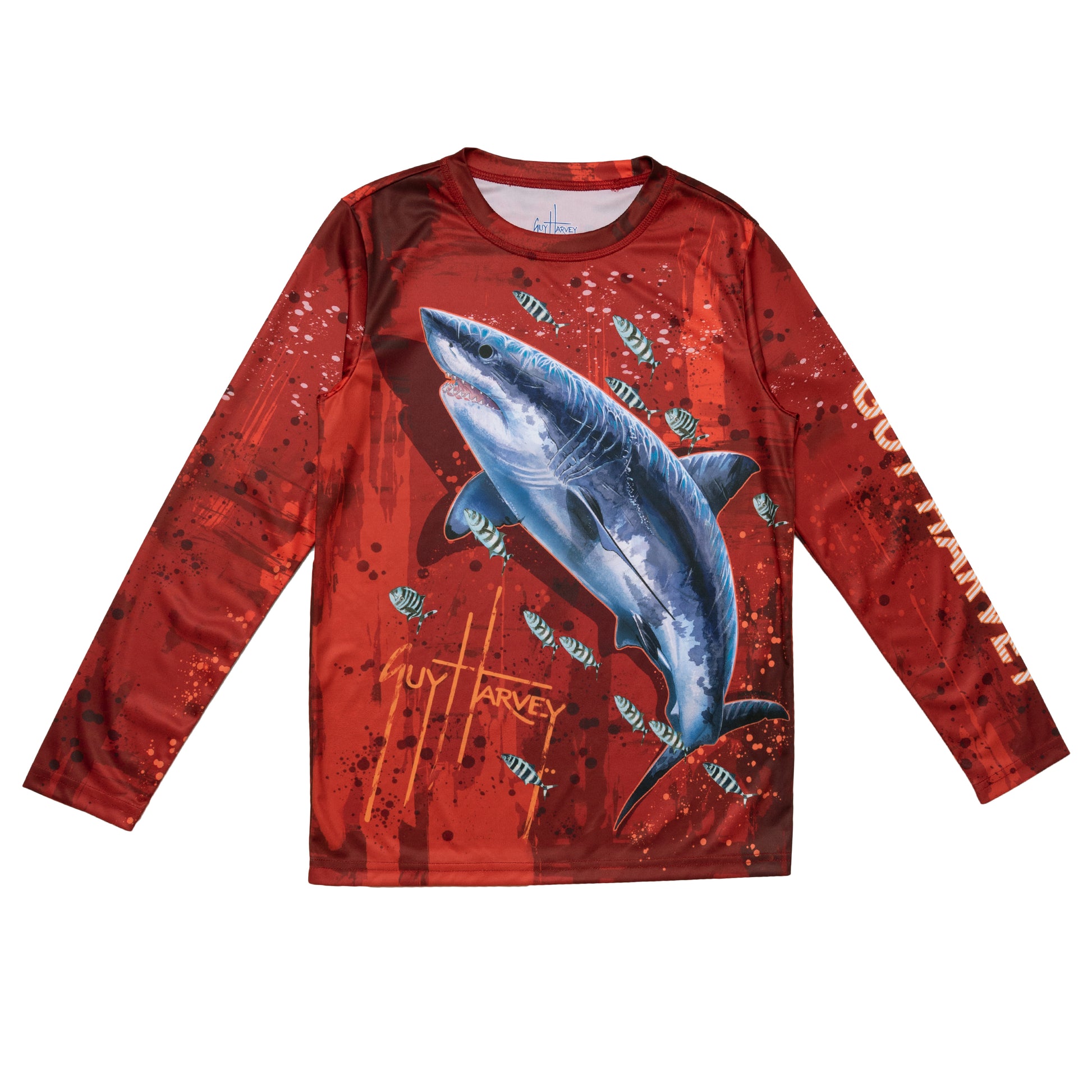 Guy Harvey | Kids Shark Performance Sun Protection Shirt UPF 30, Medium