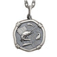 Large Size Relic Finish Sterling Silver Medallion with Necklace Chain