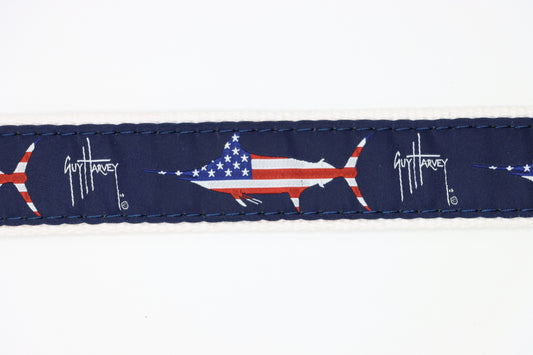 Men's USA Marlin Leather Tab Belt