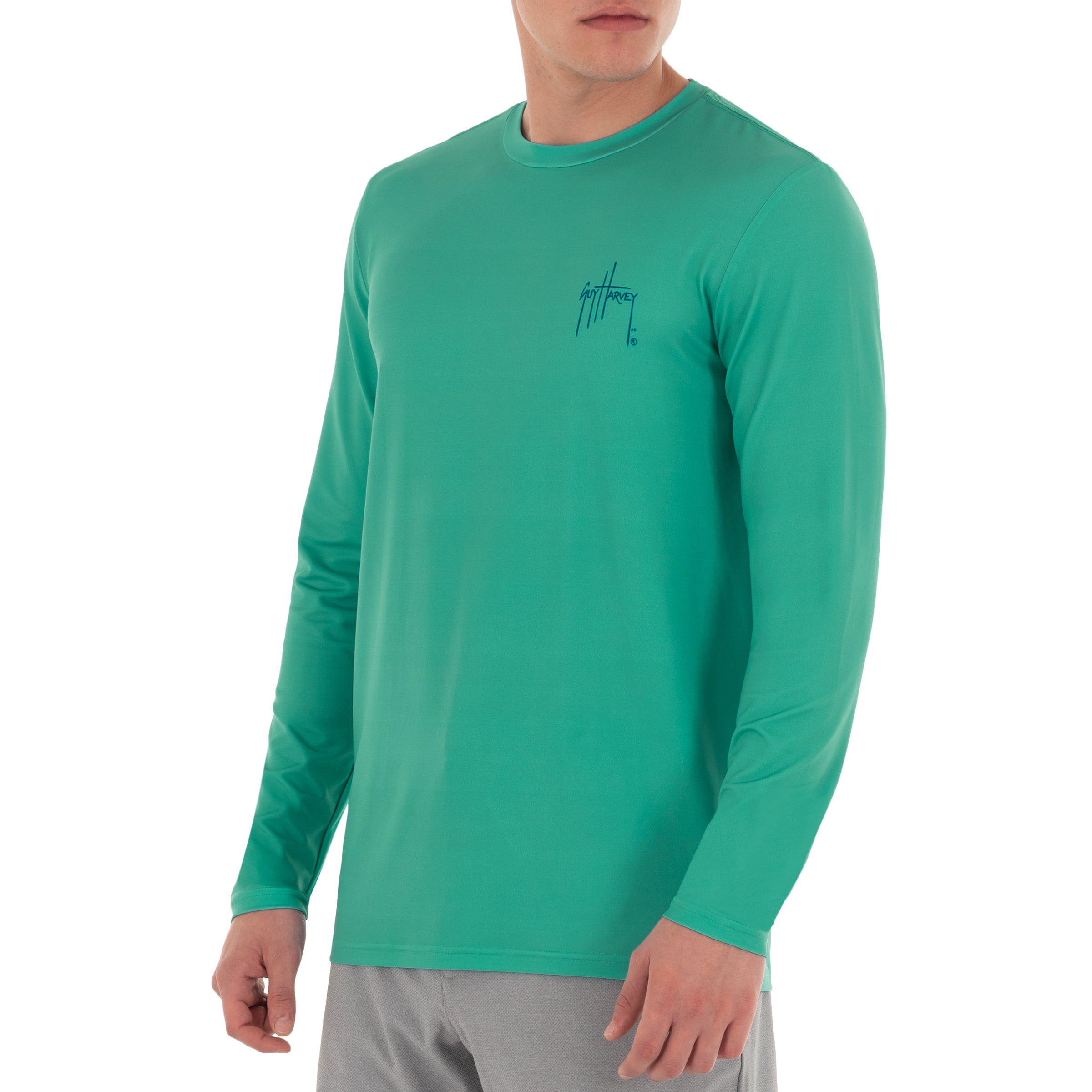 Men's Slam Split Sun Protection Green Top View 2