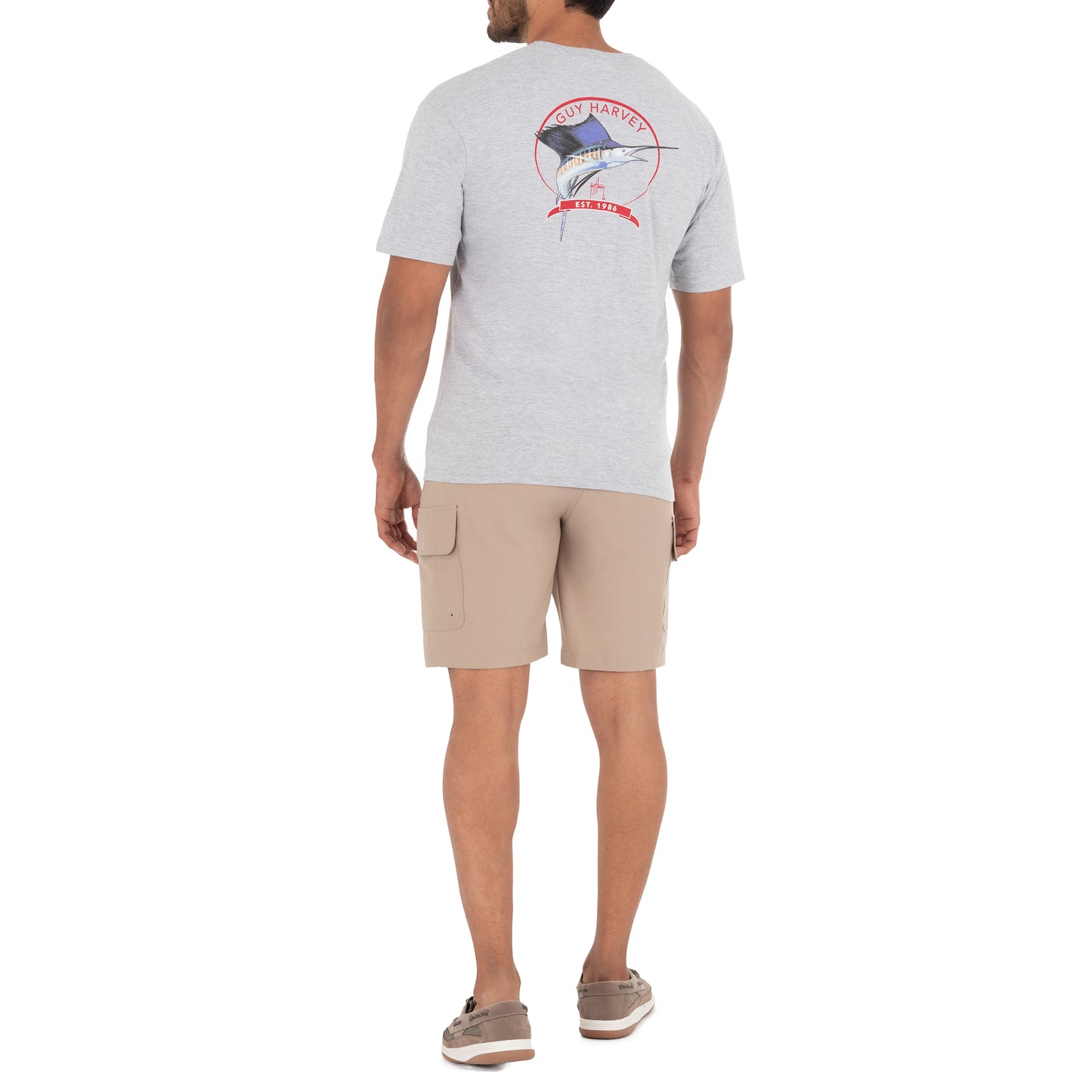 Mens Core Sailfish Short Sleeve Pocket Grey T-Shirt