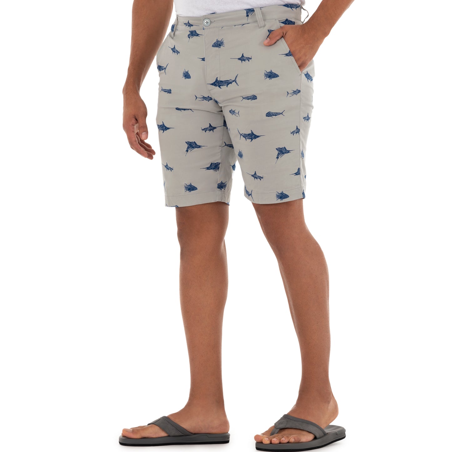Men's 9" Performance Printed Grey Woven Short View 2