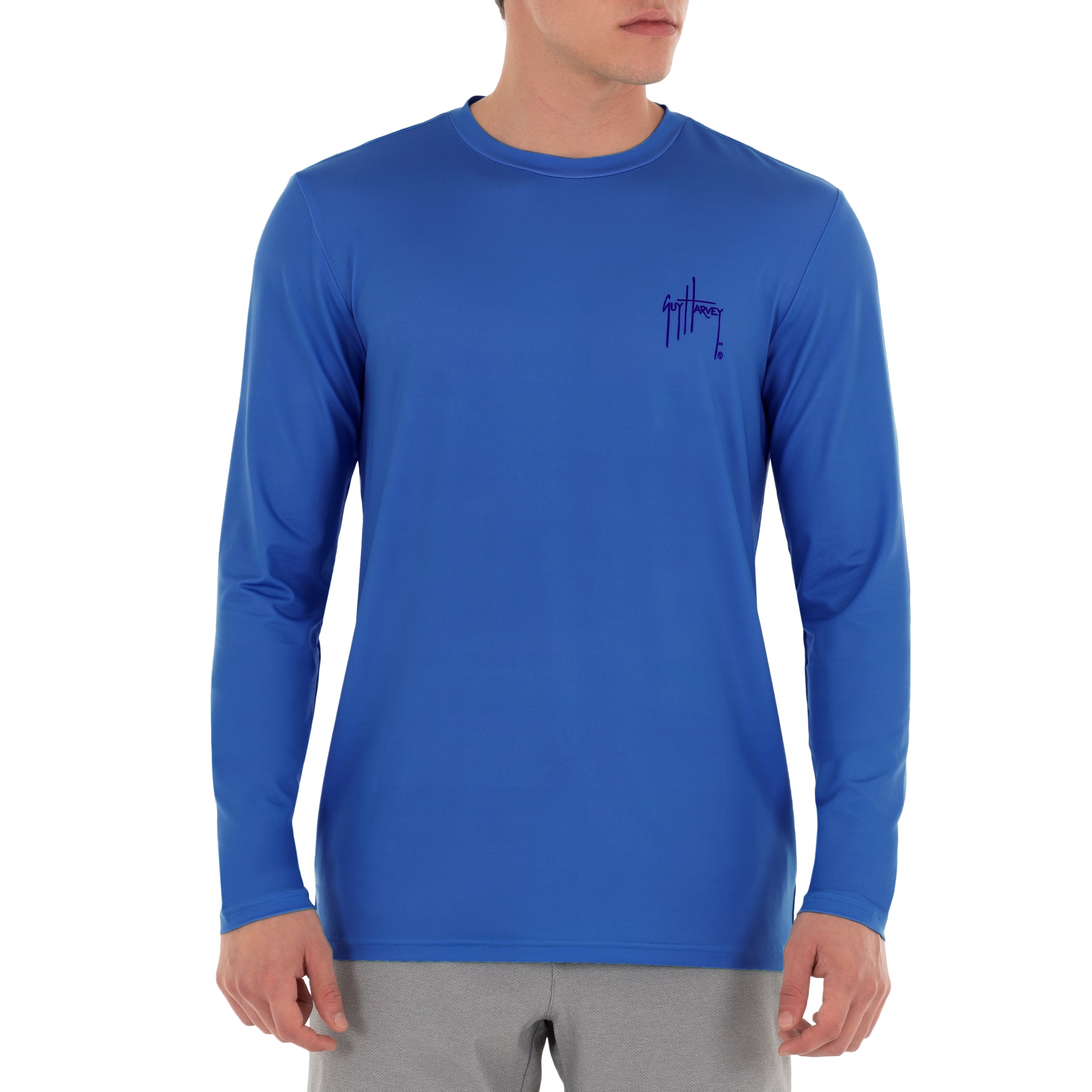 Men's Slam Split Sun Protection Blue Top View 2