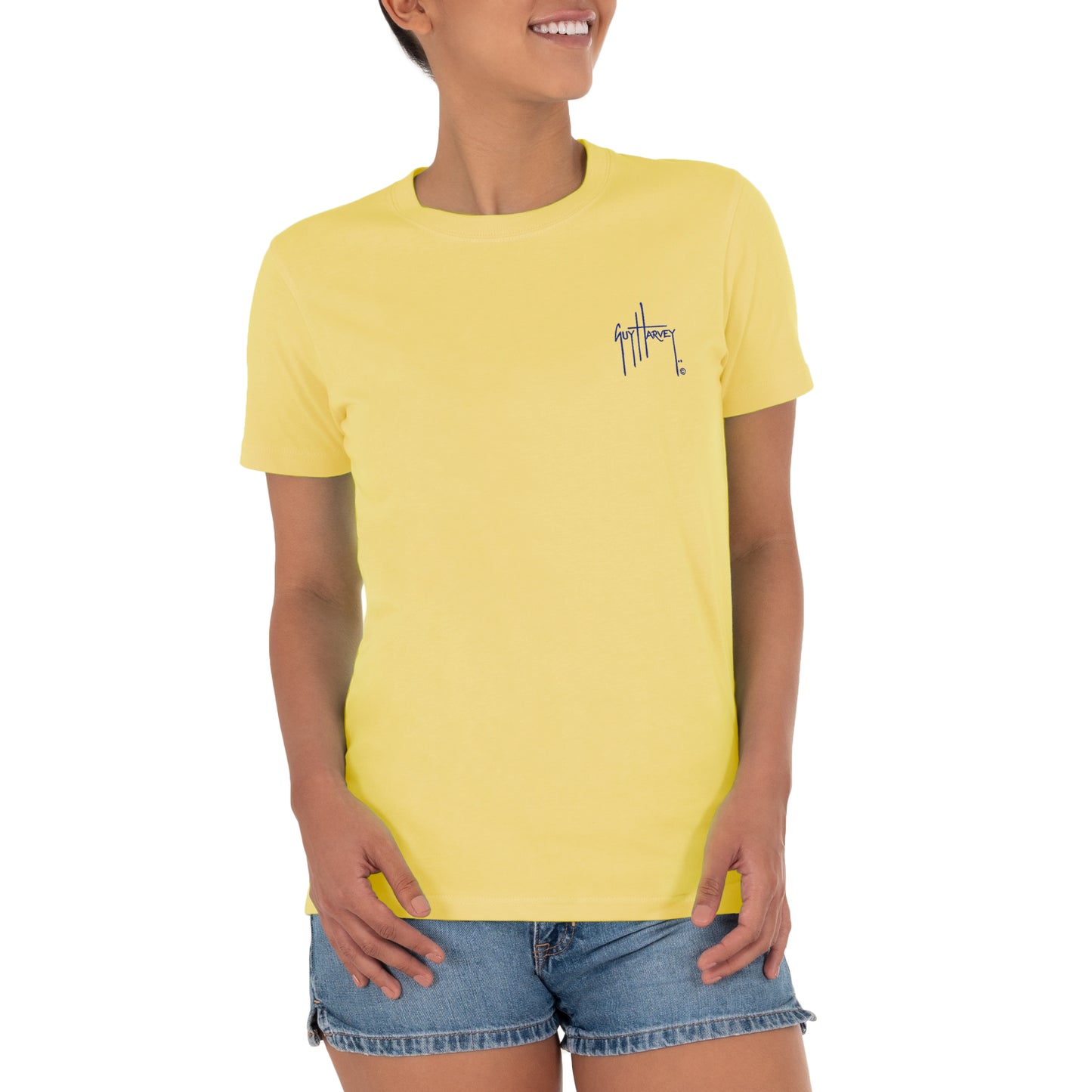 Ladies Tropic Short Sleeve Yellow T-Shirt View 5