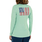 Ladies Lure Americana Long Sleeve Green Sun Protection Top View 3