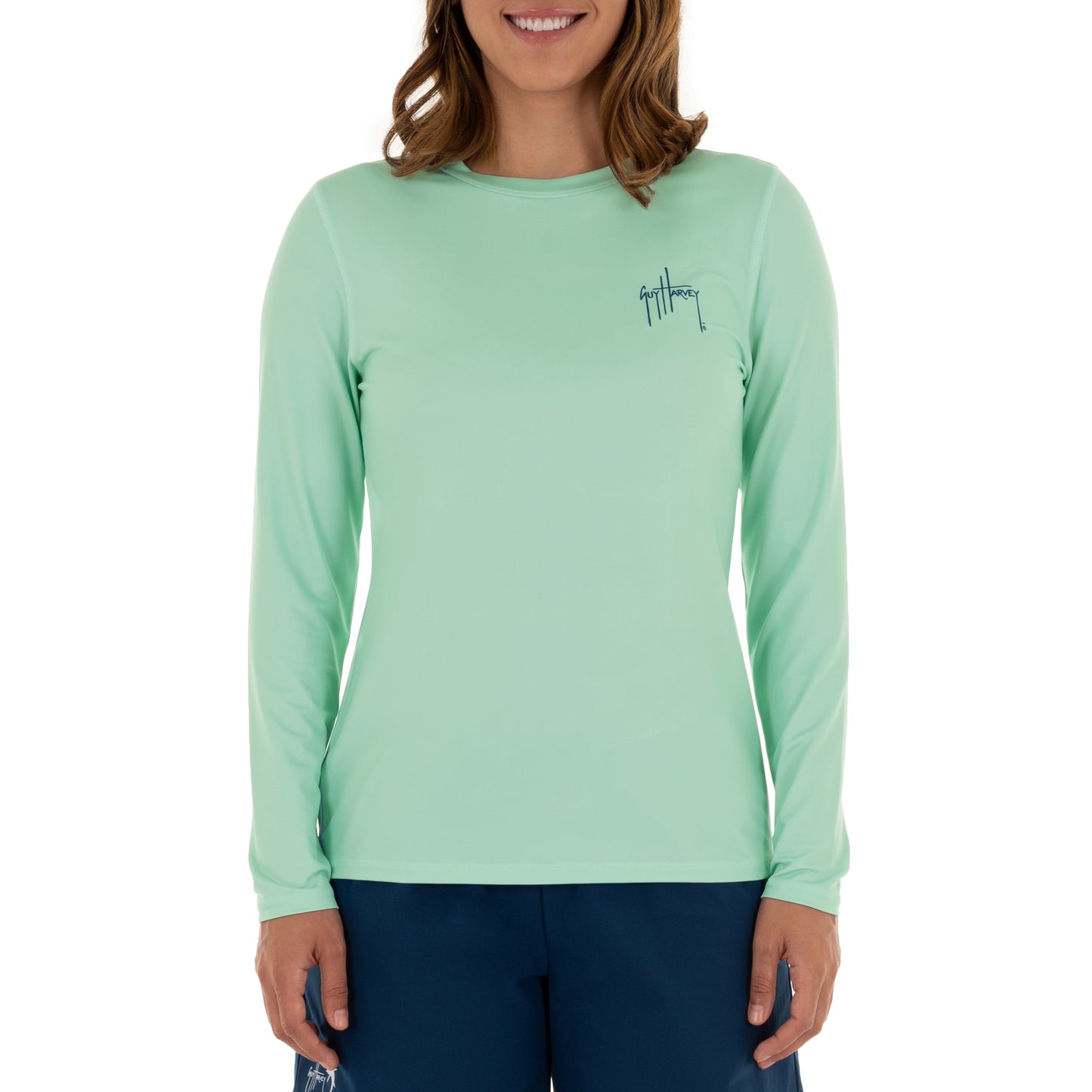 Ladies Lure Americana Long Sleeve Green Sun Protection Top View 6