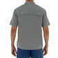 Men's Short Sleeve Heather Textured Cationic Grey Fishing Shirt View 2