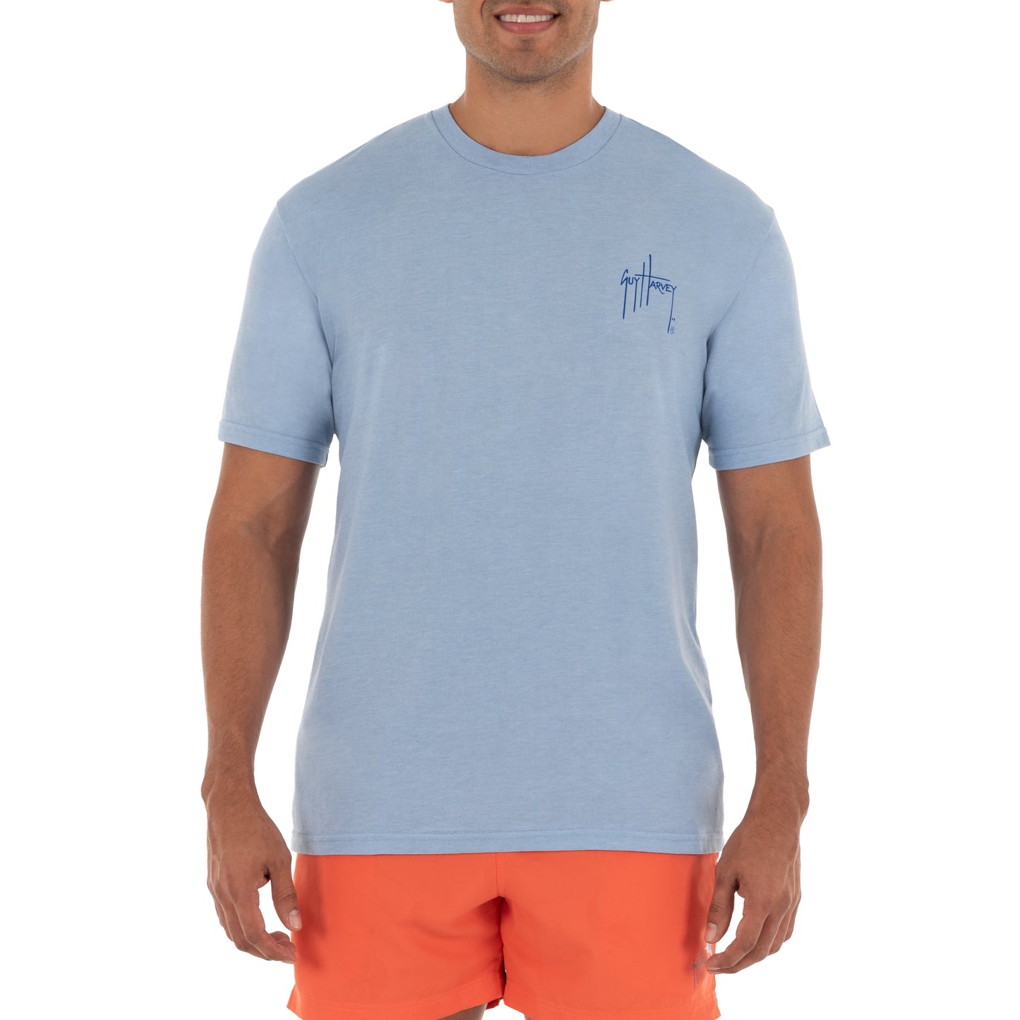 Men's Coastal Redfish Short Sleeve Blue T-Shirt View 5