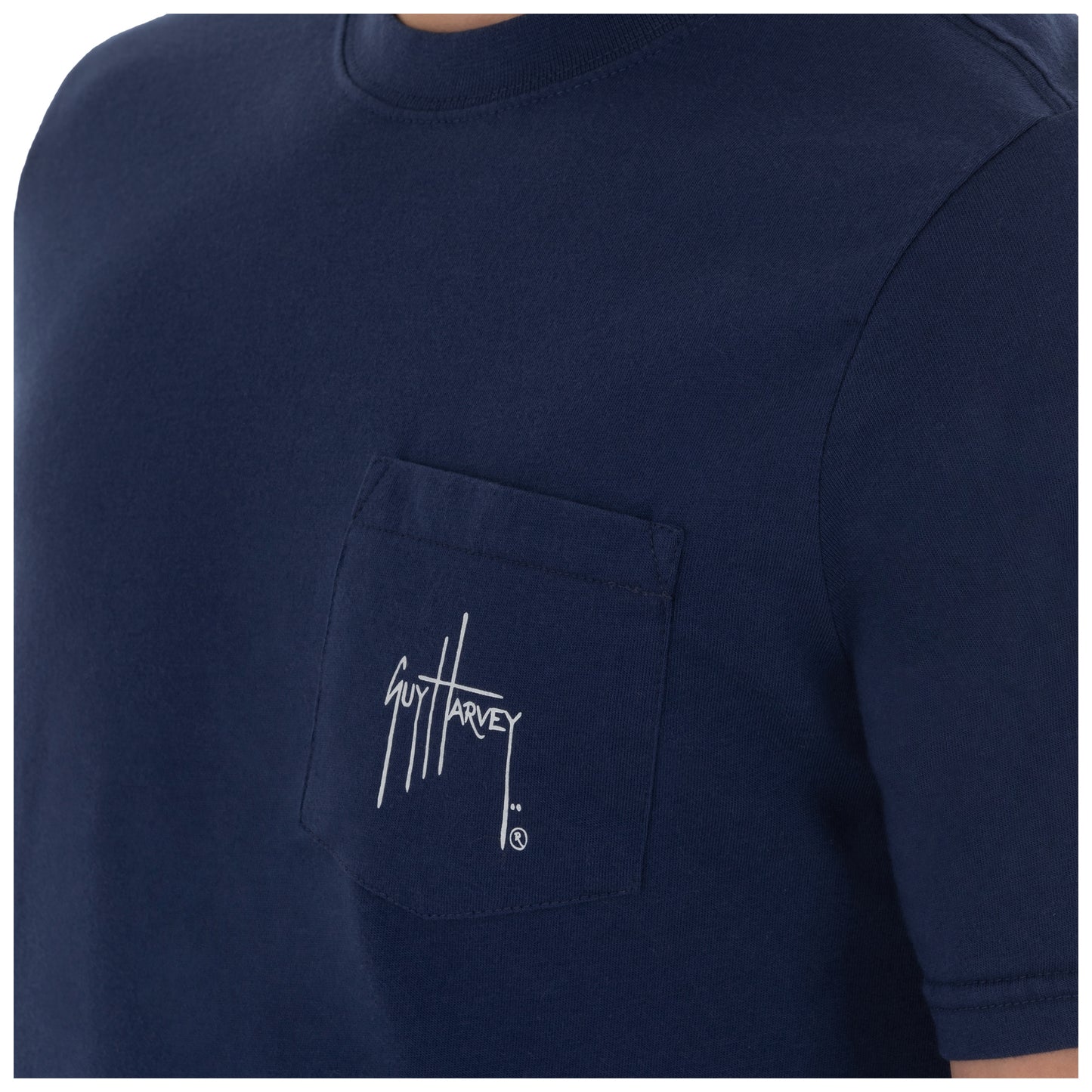 Men's Blue And Bertram Short Sleeve Pocket Navy T-Shirt View 2