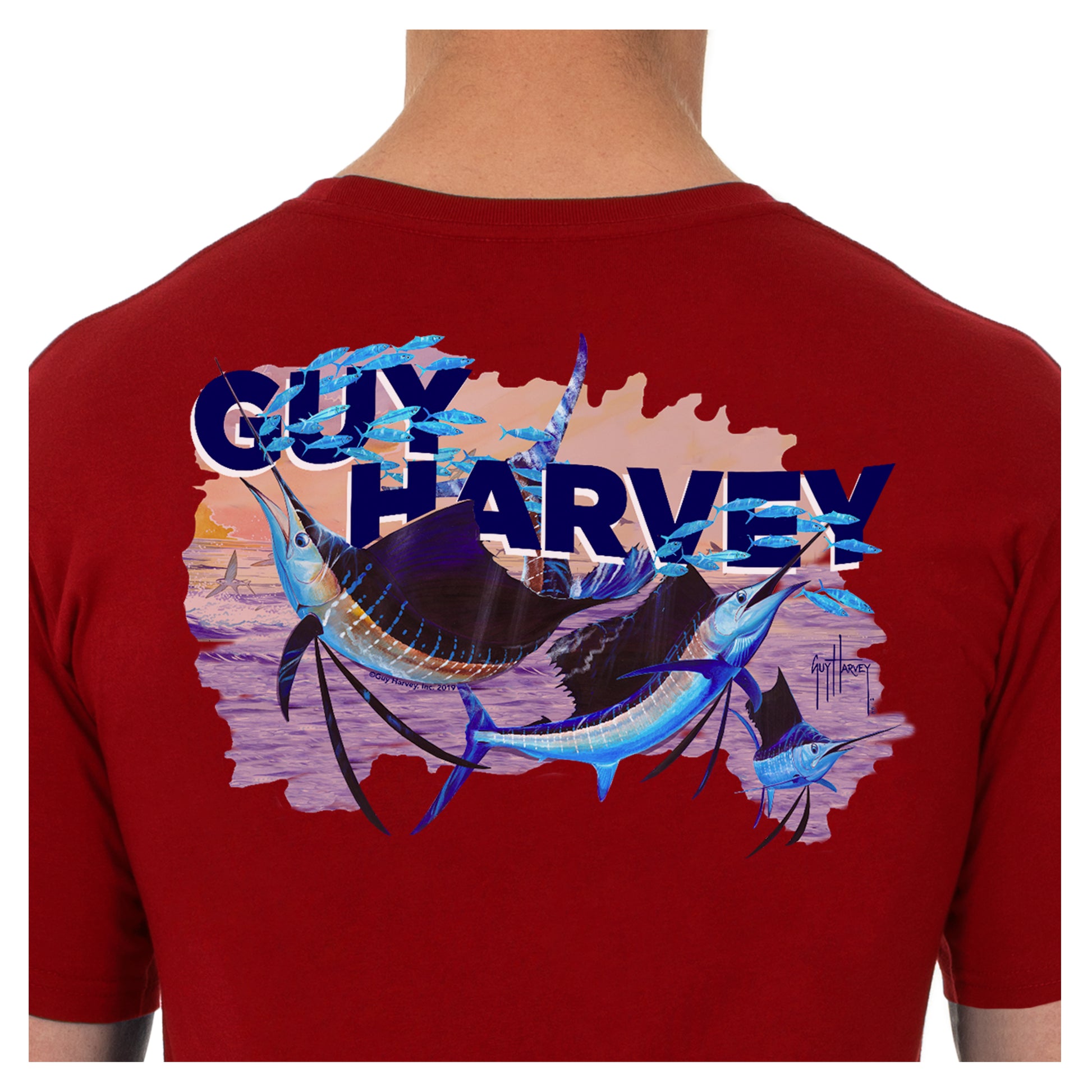 Men's Offshore Sailfish Short Sleeve Pocket Red T-Shirt – Guy Harvey