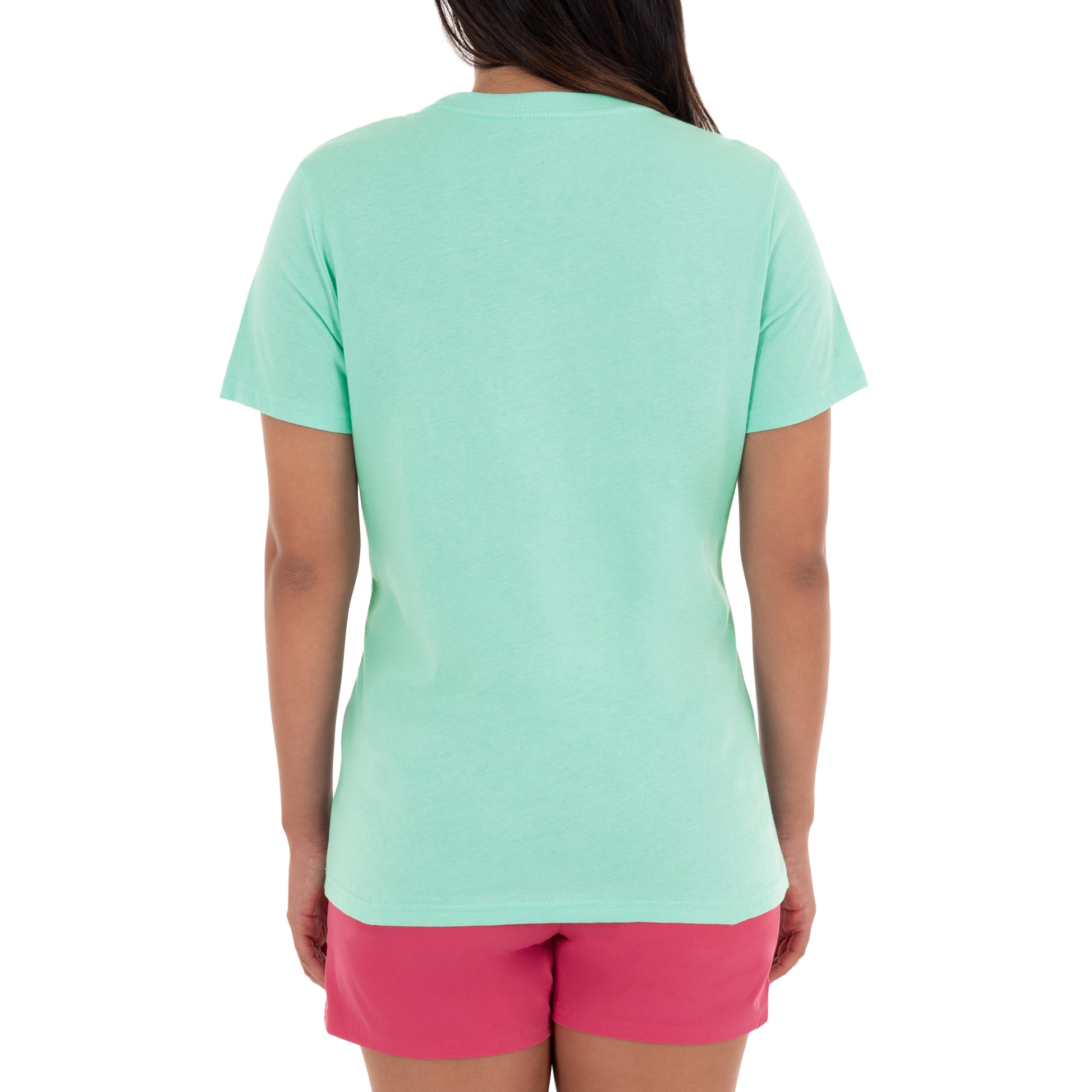 Ladies Swordfish Splash Short Sleeve Green T-Shirt View 2