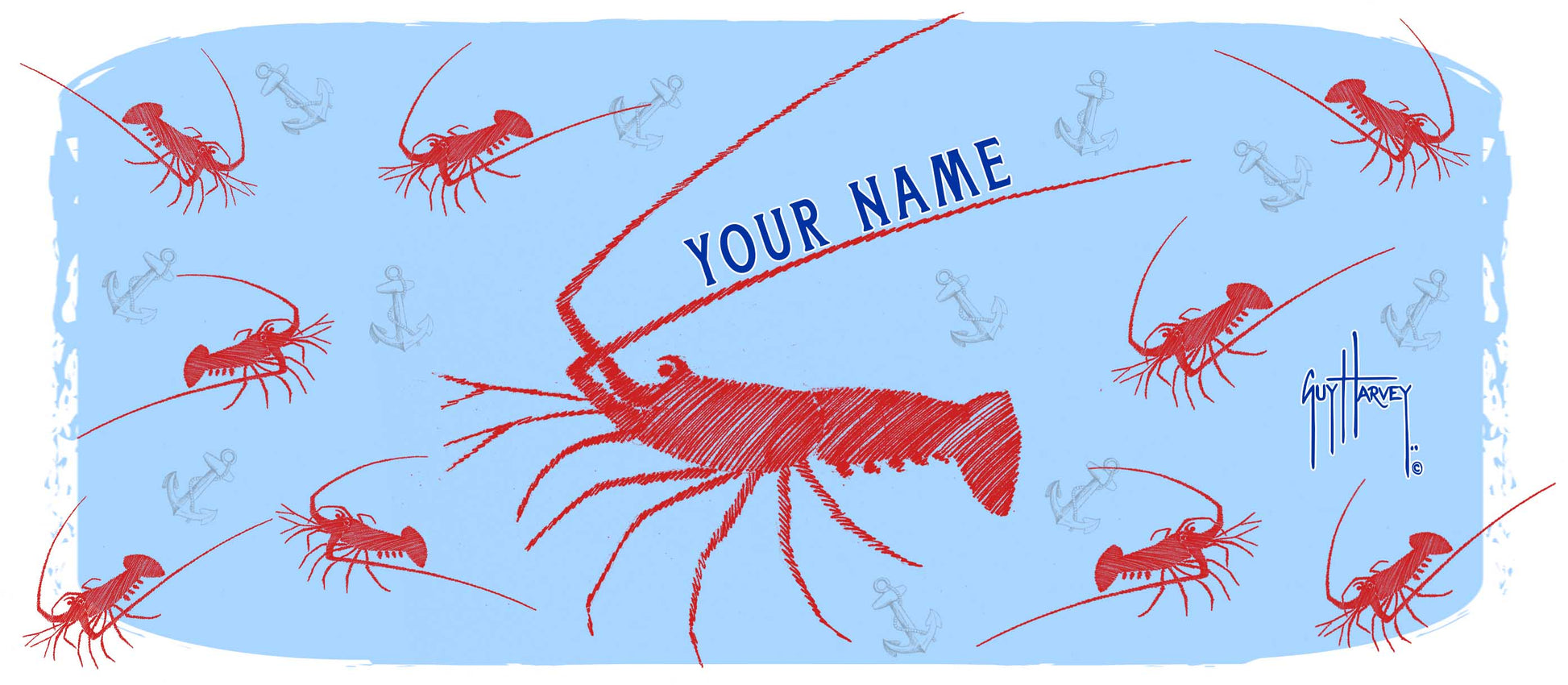 Custom Lobster Scribble Coffee Mug Guy Harvey