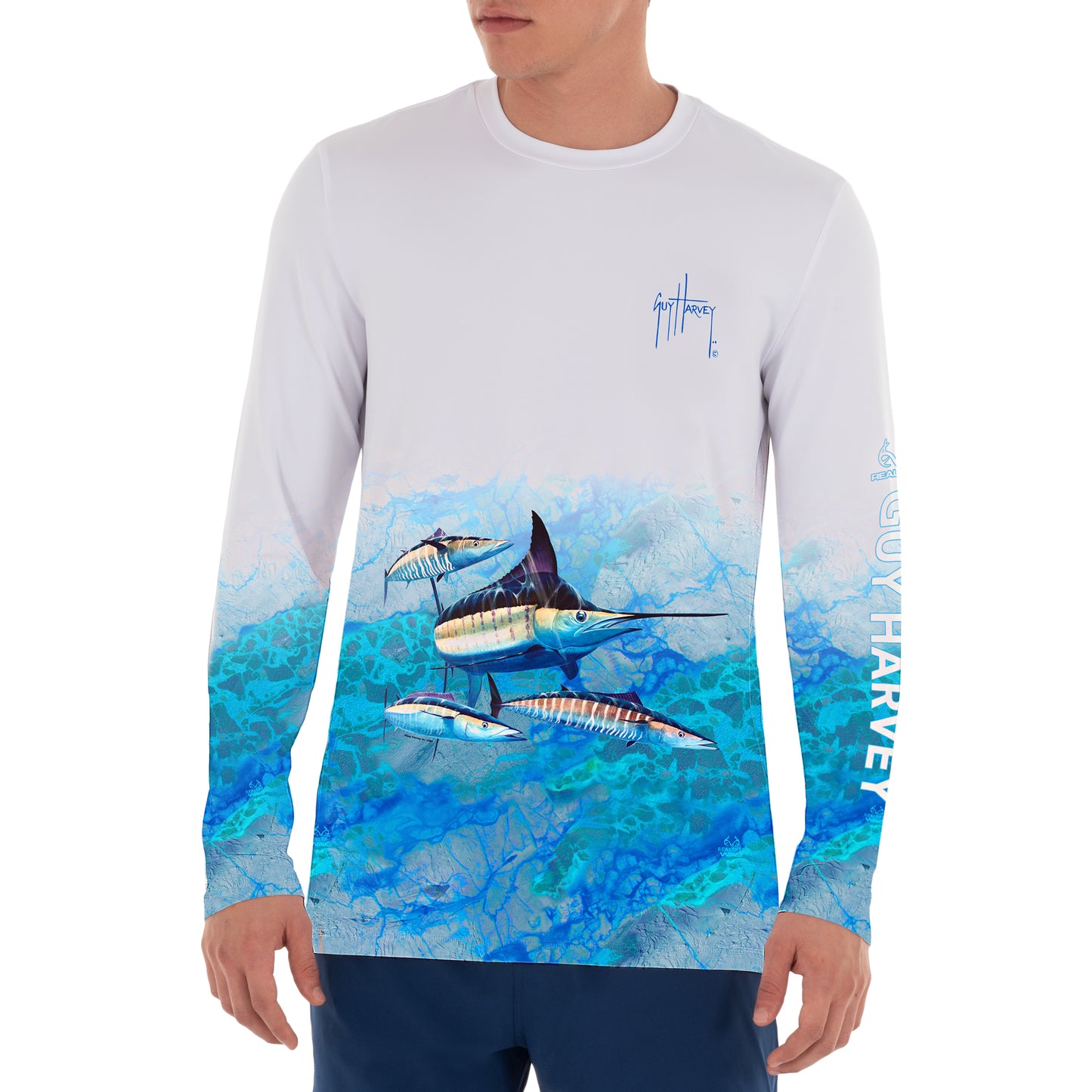 Men's Filtered Light Marlin Realtree Long Sleeve Performance T-Shirt View 1