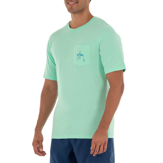Men's Mahi Hex Short Sleeve Pocket Green T-Shirt