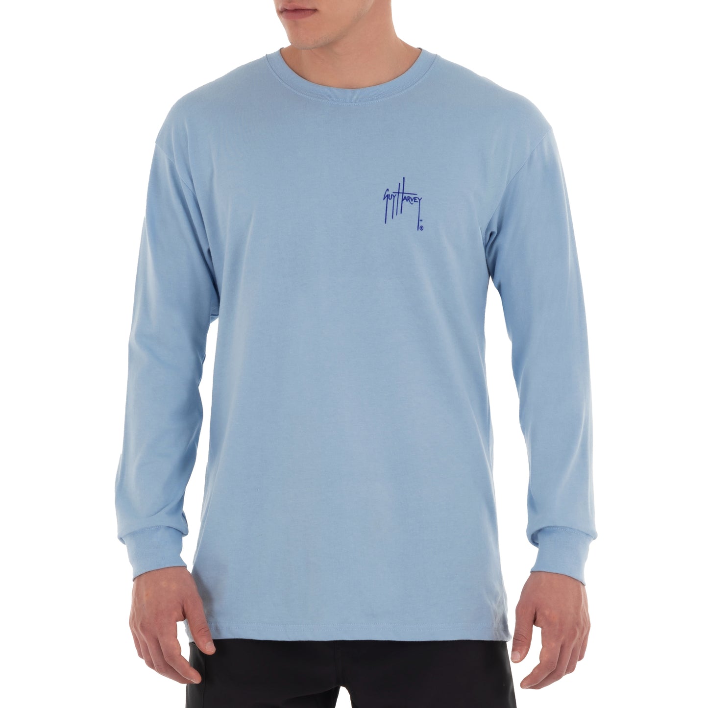Men's Diamond Edge Long Sleeve Blue T-Shirt View 5