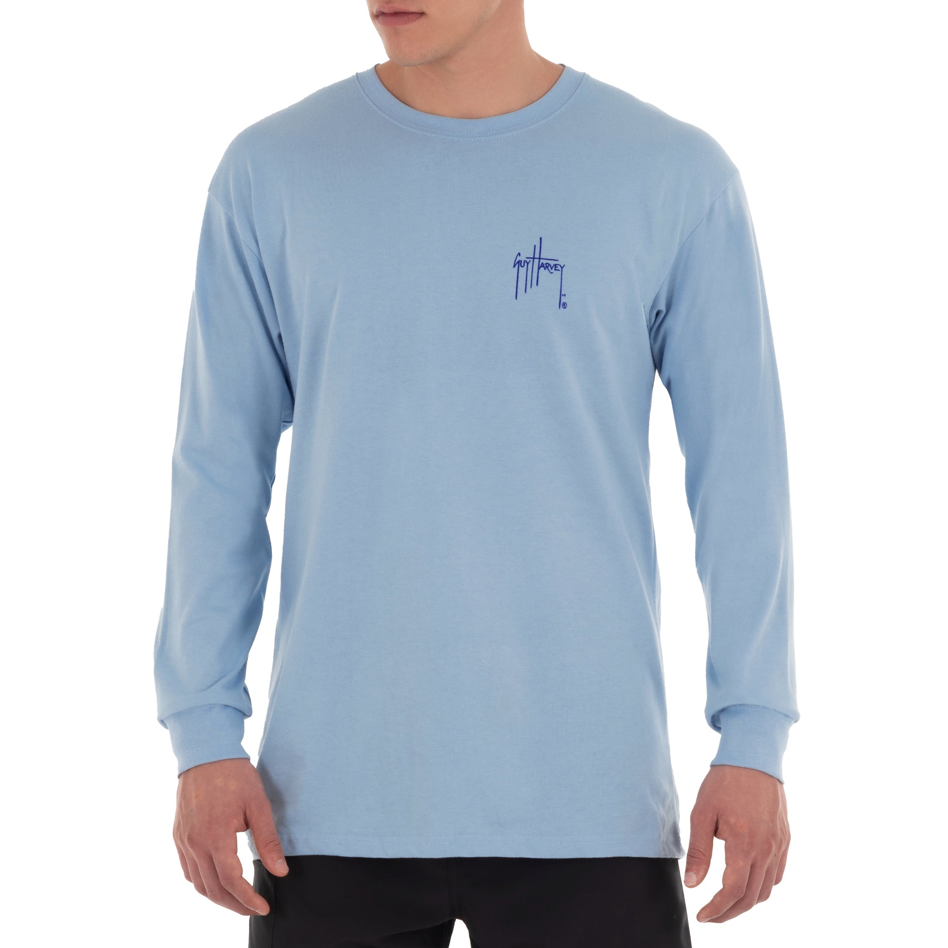 Men's Diamond Edge Long Sleeve Blue T-Shirt View 5
