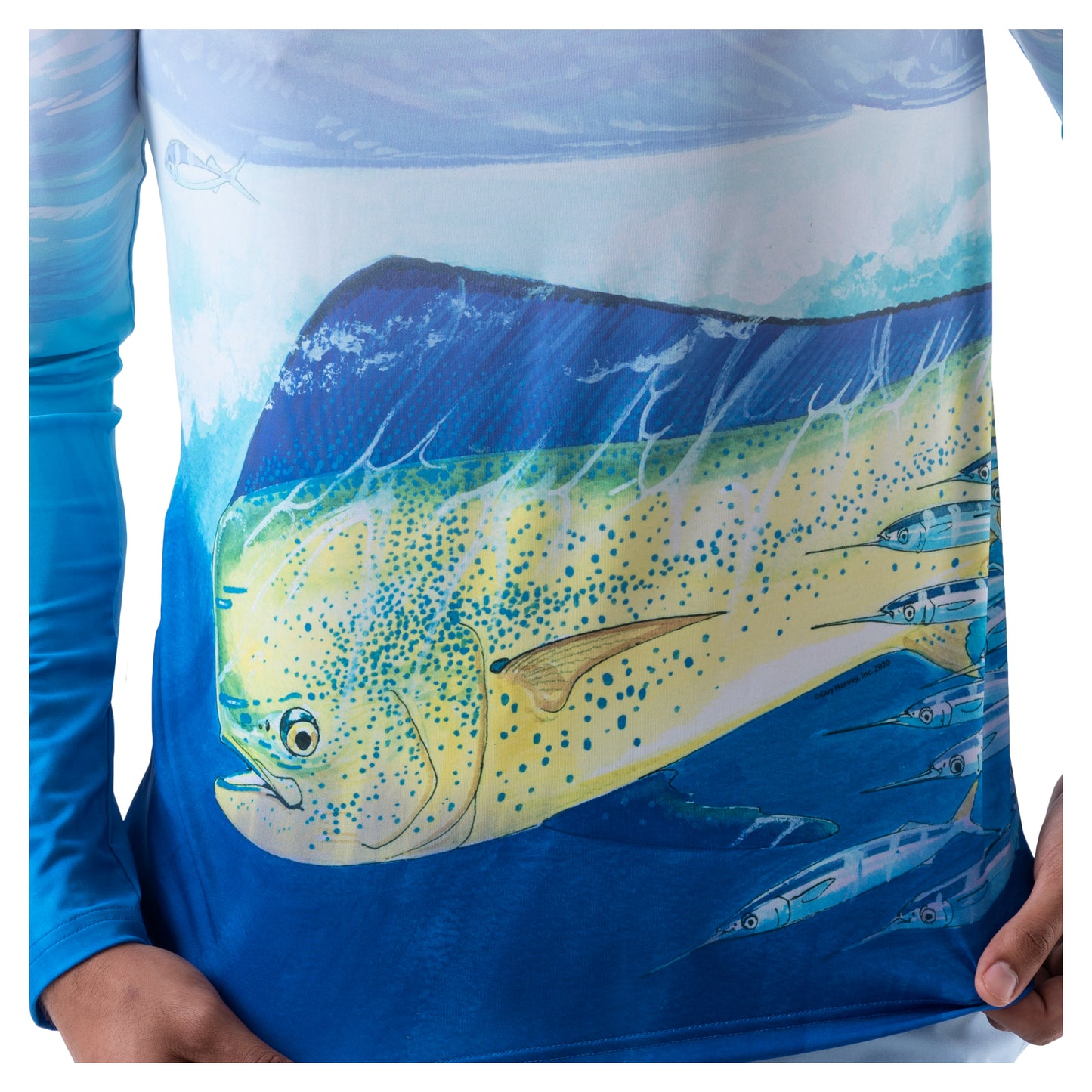 Guy Harvey | Men's Mahi Mahi Long Sleeve Sun Protection Shirt, XL