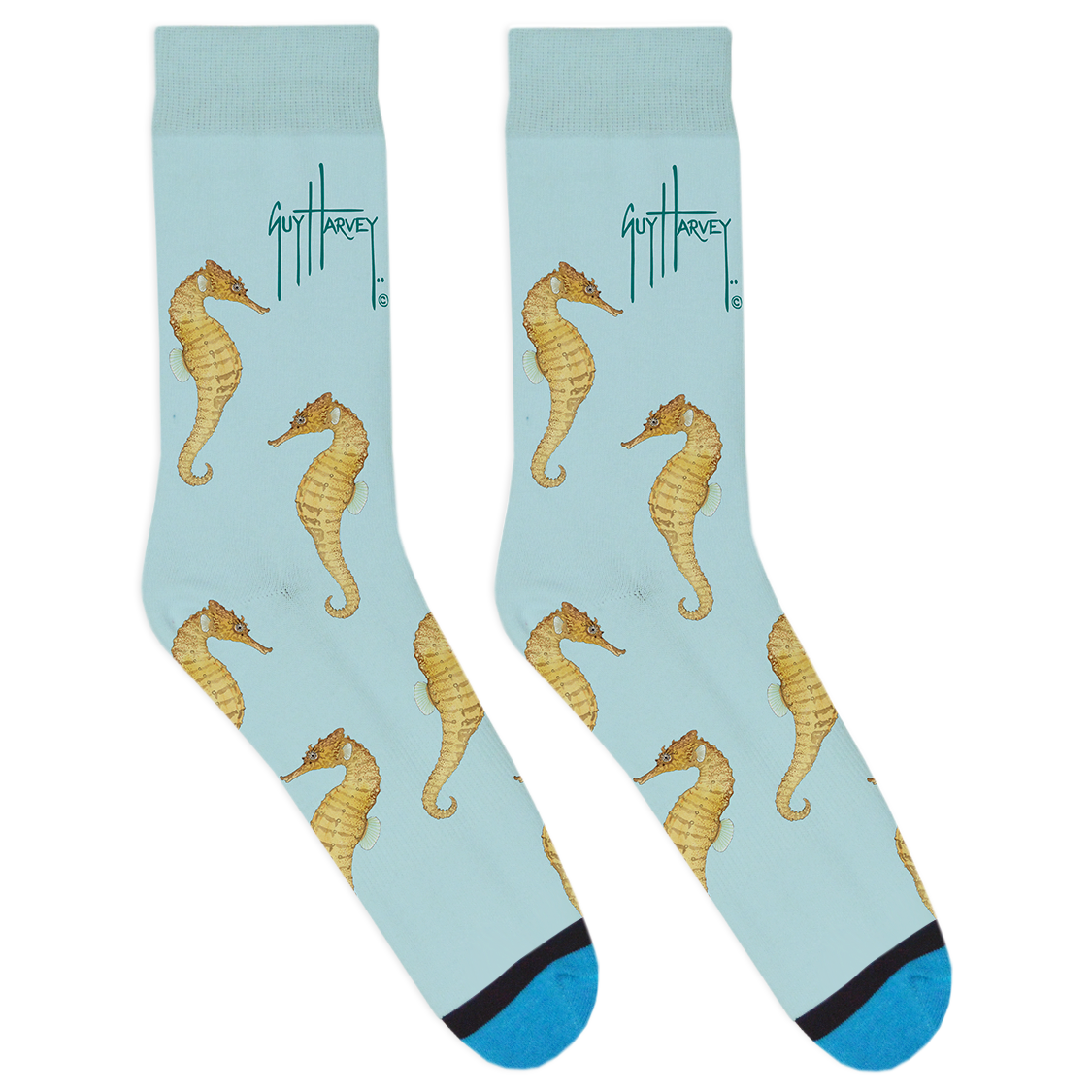 Blue Seahorse Socks View 1