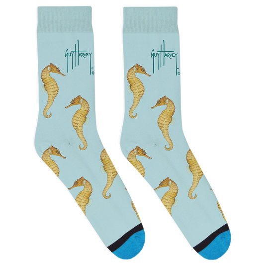 Blue Seahorse Socks View 1