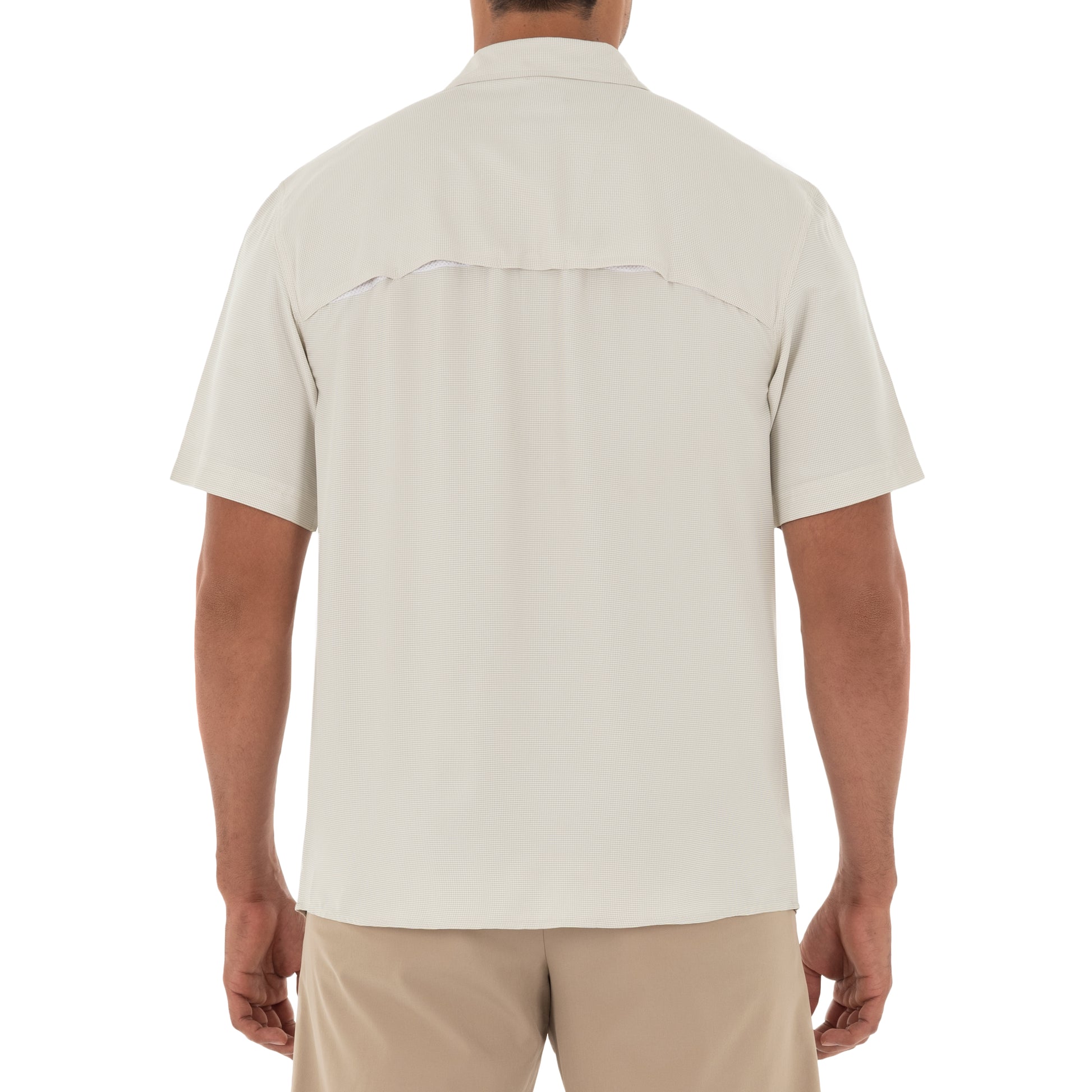 Men's Khaki Short Sleeve Fishing Shirt