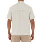 Men's Short Sleeve Texture Gingham Khaki Performance Fishing Shirt