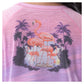 Ladies Let's Flamingle Long Sleeve Poly Rayon Slub Top View 3