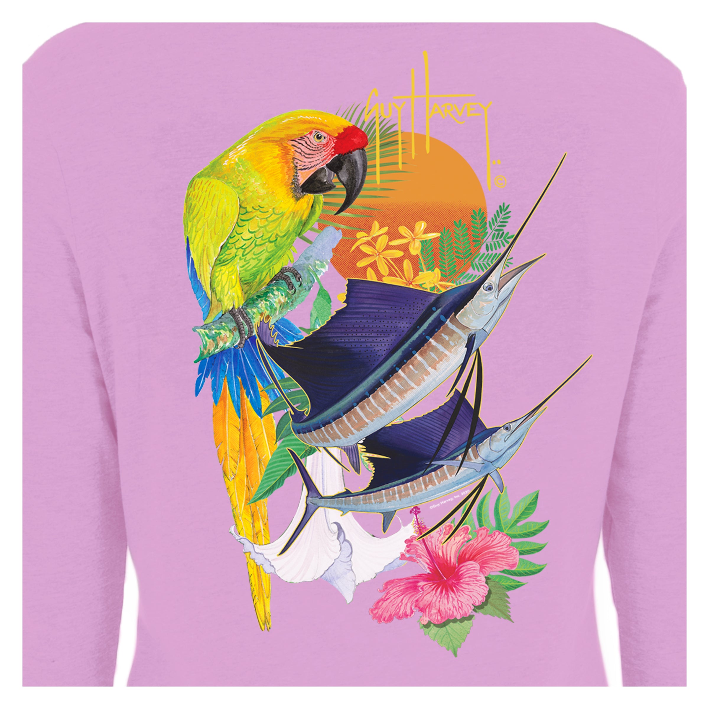 Ladies Sunset Long Sleeve Purple T-Shirt View 3