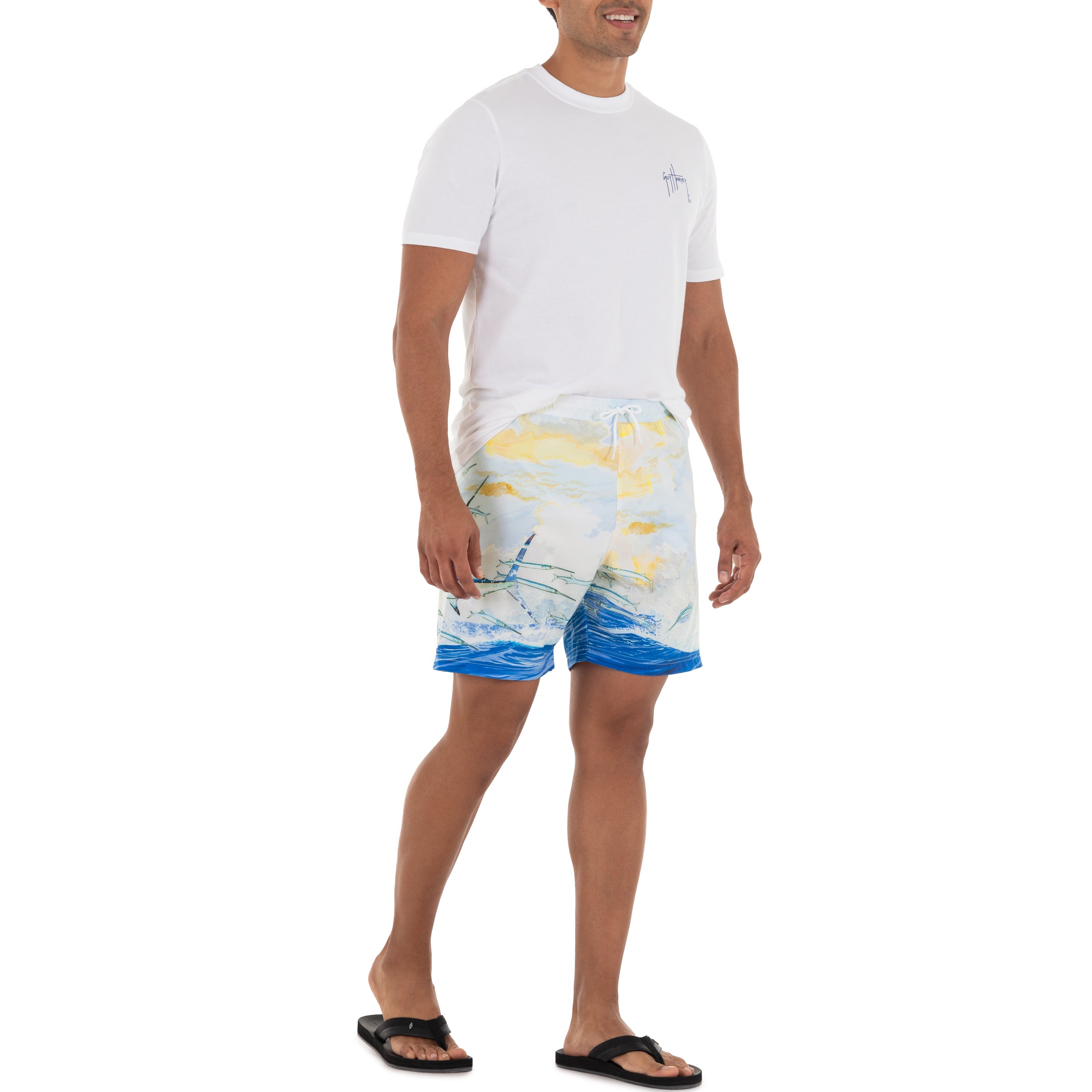 Men's Blue Sunrise Sailfish 7" Volley Swim Trunk View 3