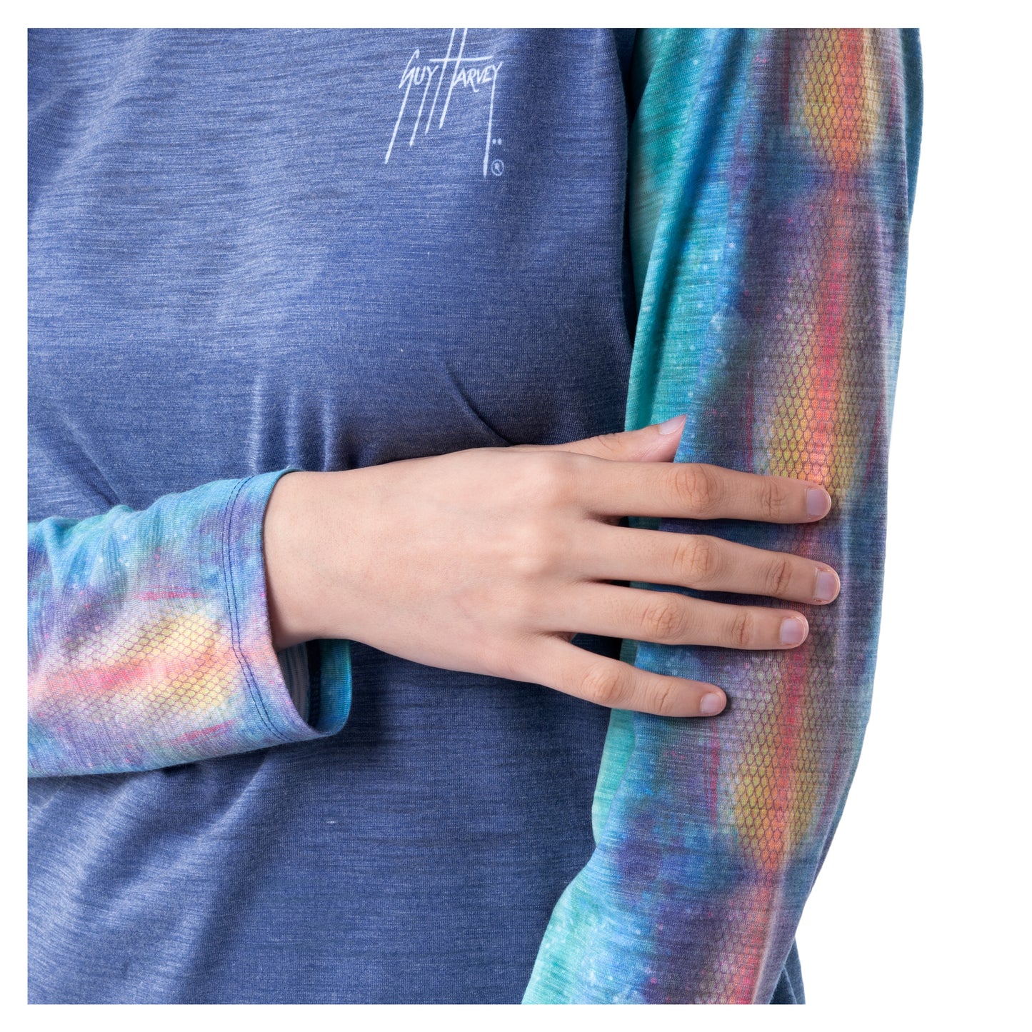 Ladies Mahi Scribble Long Sleeve Poly/Rayon Slub Top
