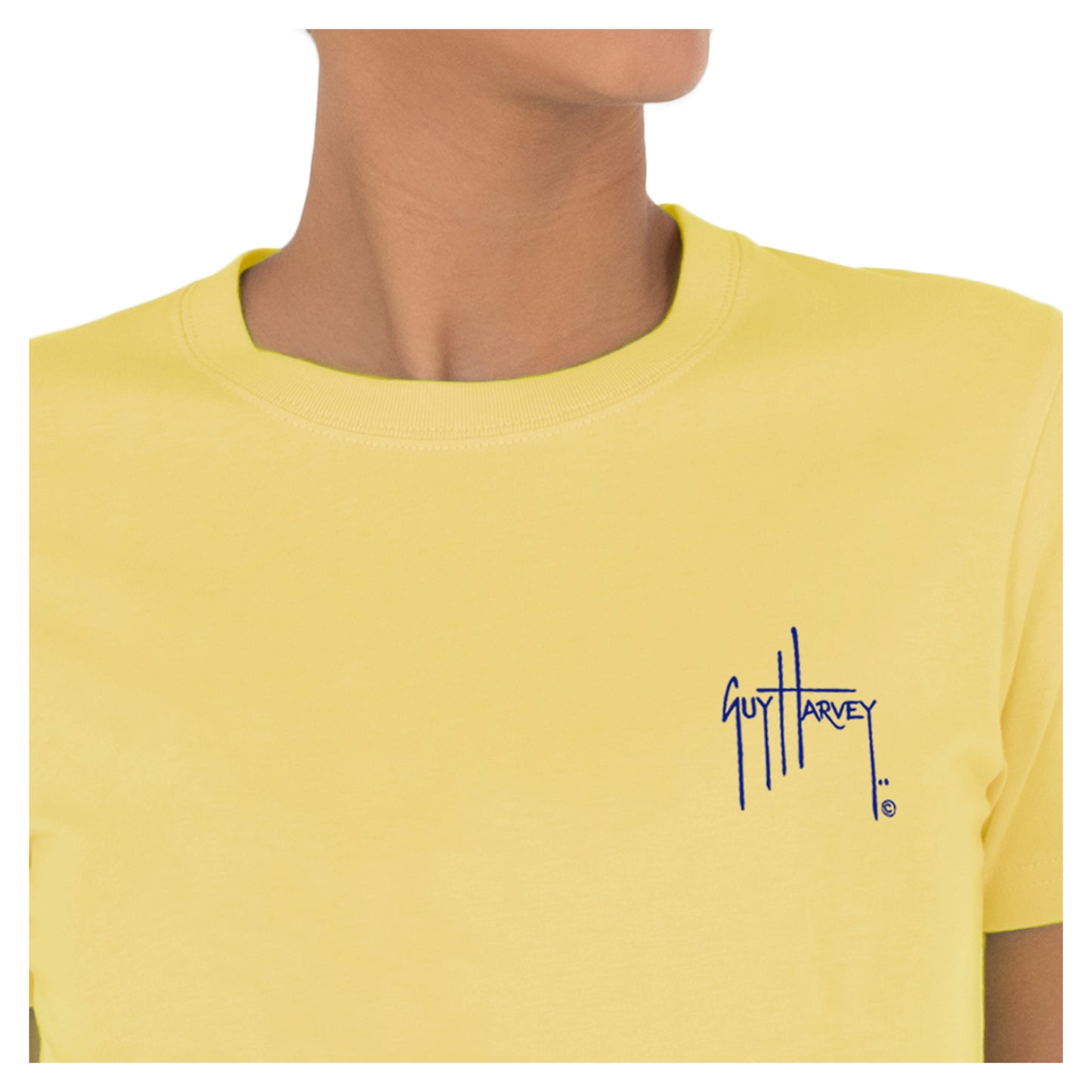 Ladies Tropic Short Sleeve Yellow T-Shirt View 2