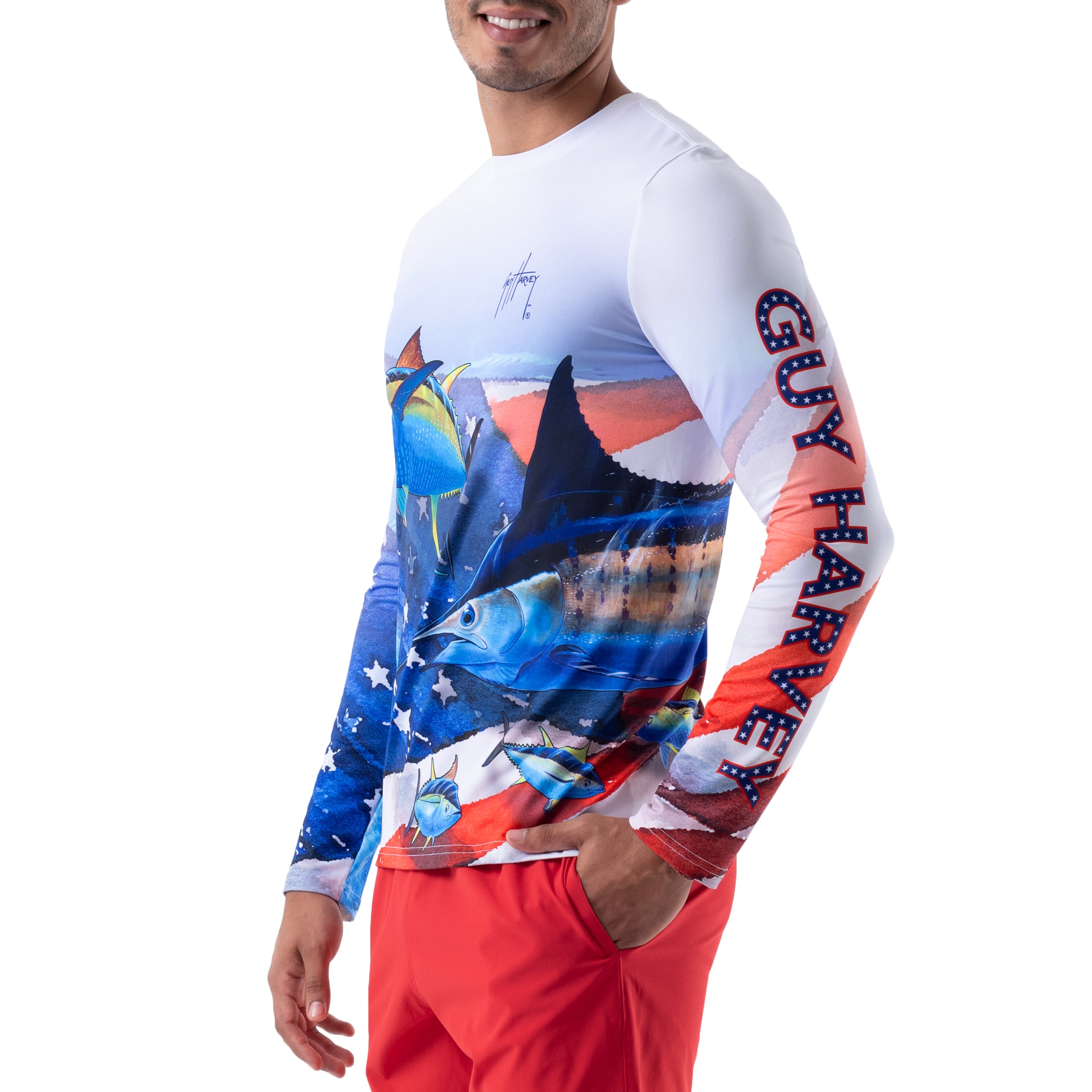 Men's Flag Flow Performance Sun Protection Top View 8