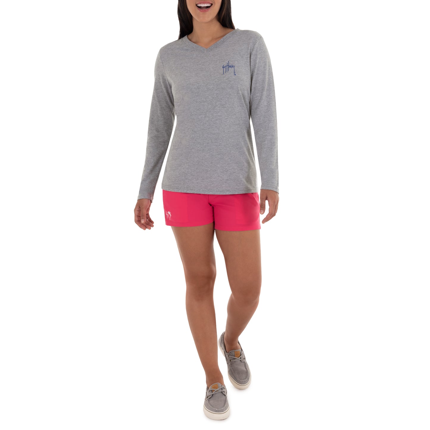 Ladies Reef And Friends Long Sleeve Grey T-Shirt View 5