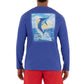 Men's Sunset Marlin Long Sleeve Pocket Royal T-Shirt View 1