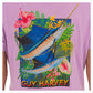 Ladies Floral Sailfish Short Sleeve Purple T-Shirt View 3