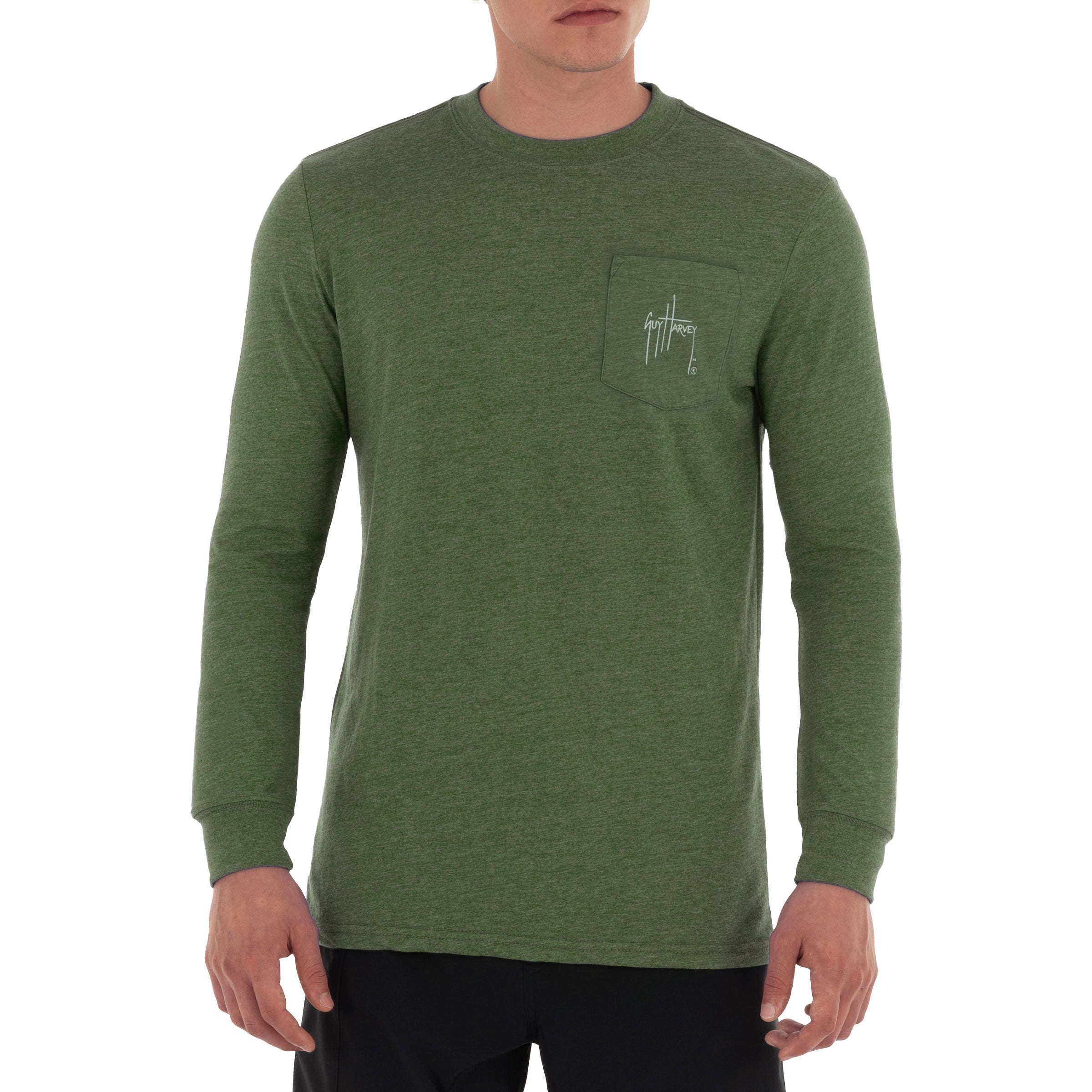 Men's Bill Of Rights II Long Sleeve Pocket Green T-Shirt View 4