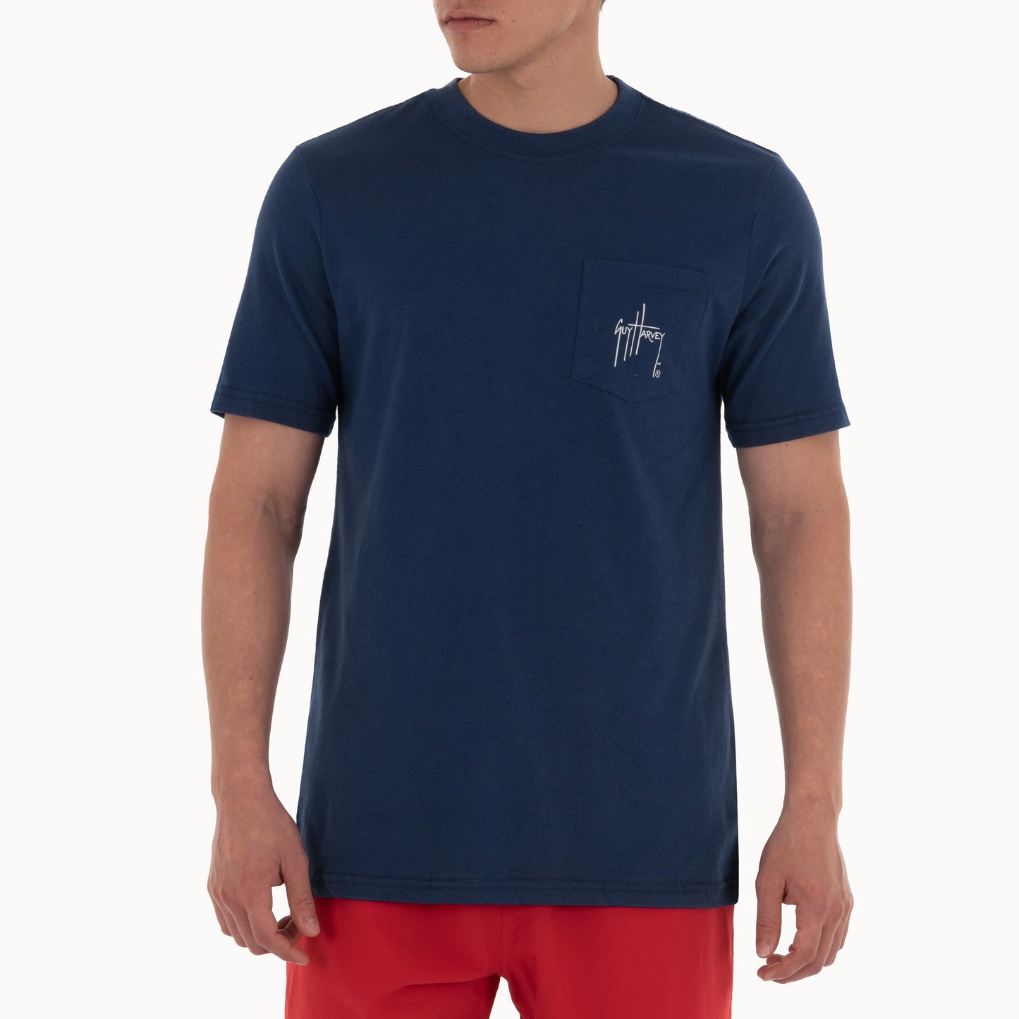 Men's Billfish Grand Slam Short Sleeve Pocket Navy T-Shirt View 5