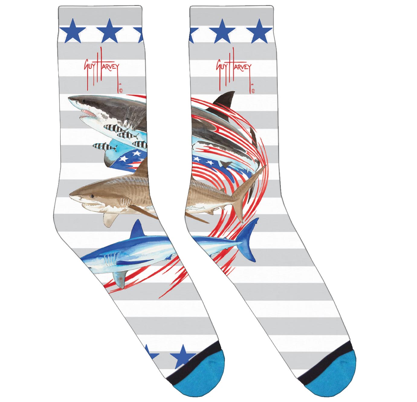 American Shark Collage Socks
