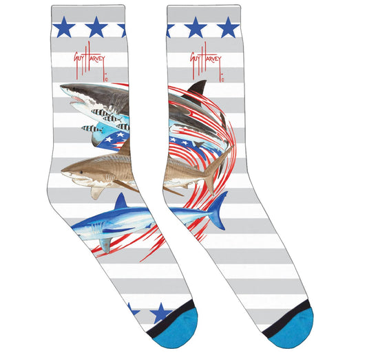 American Shark Collage Socks View 1