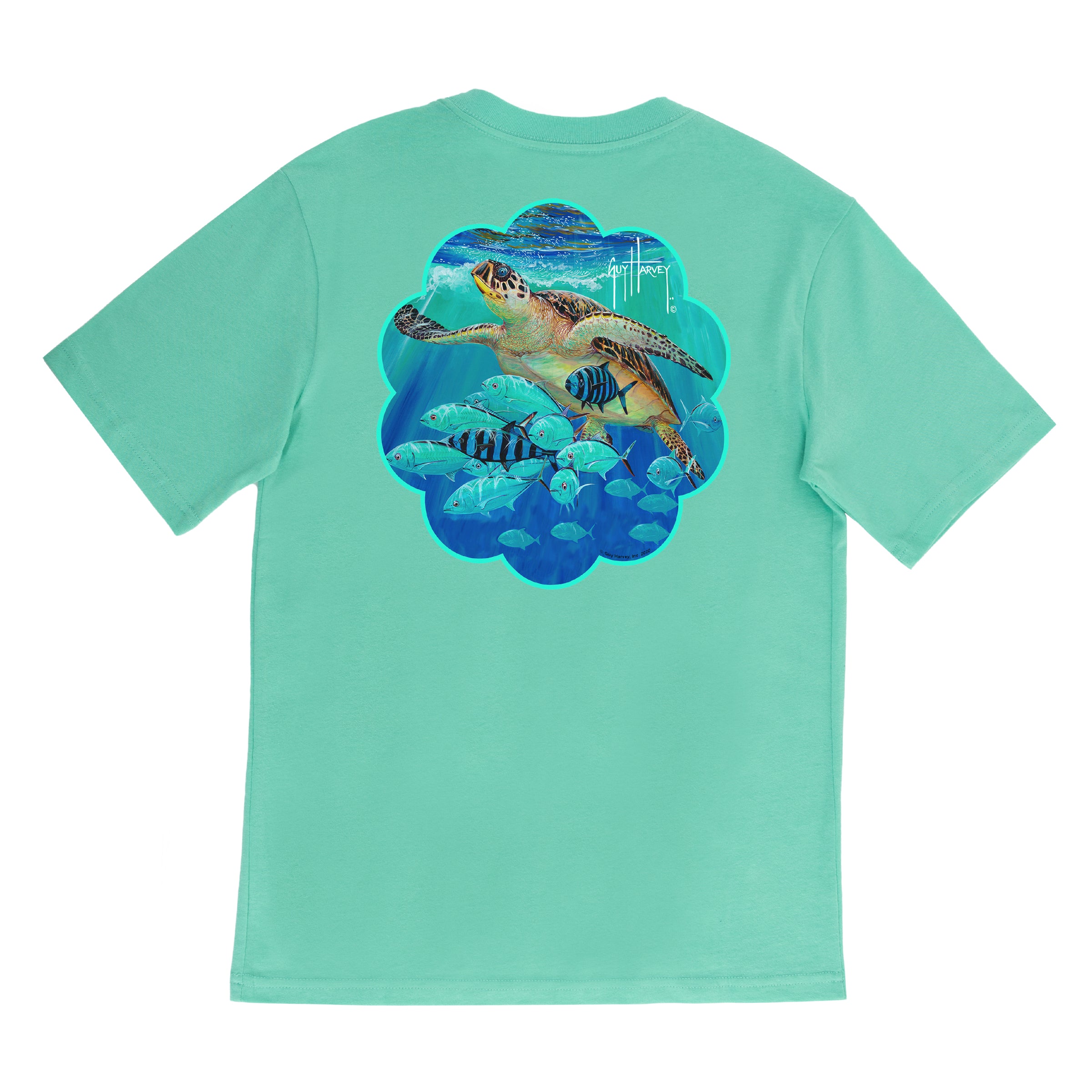 Girl's Hawksbill Short Sleeve Green T-Shirt View 1