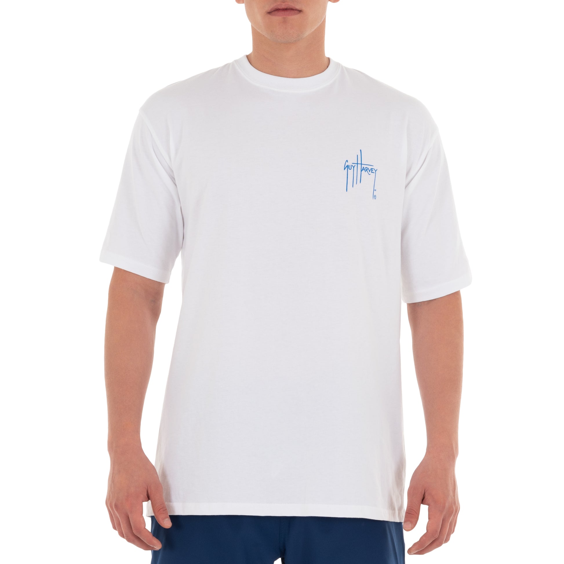Men's Inshore Catch Trout Short Sleeve White T-Shirt View 2