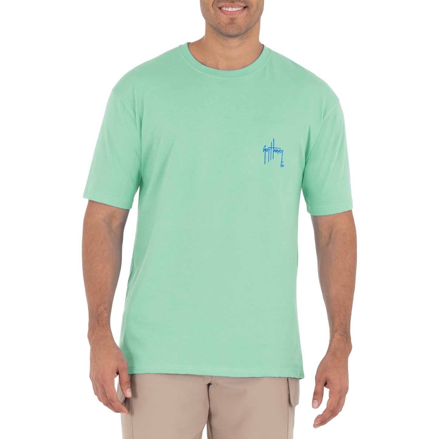Men's Sunset Sailfish Short Sleeve Green T-Shirt View 2
